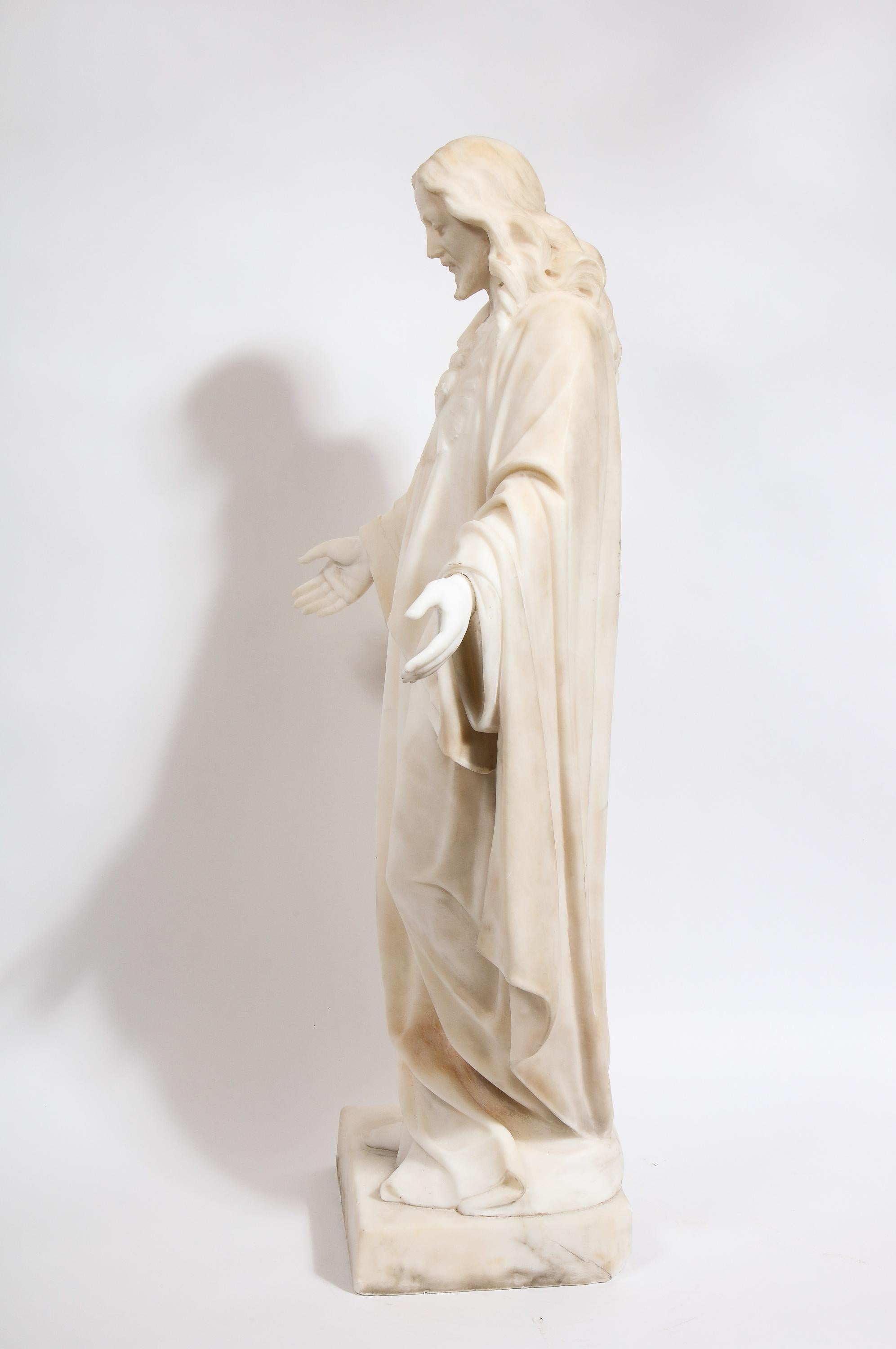 Museum Quality Italian Marble Sculpture of Holy Jesus Christ, 19th Century 9
