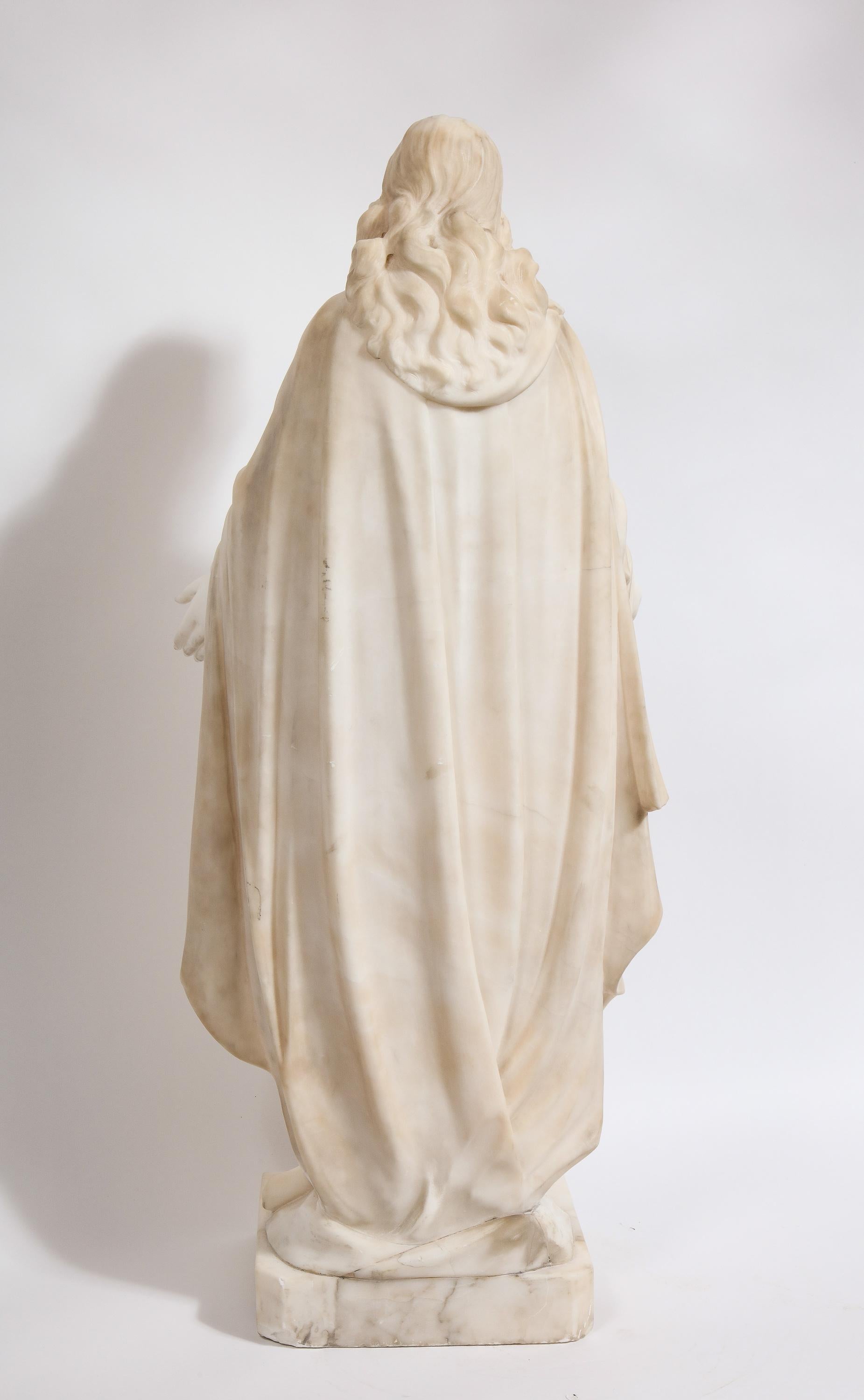 Museum Quality Italian Marble Sculpture of Holy Jesus Christ, 19th Century 11