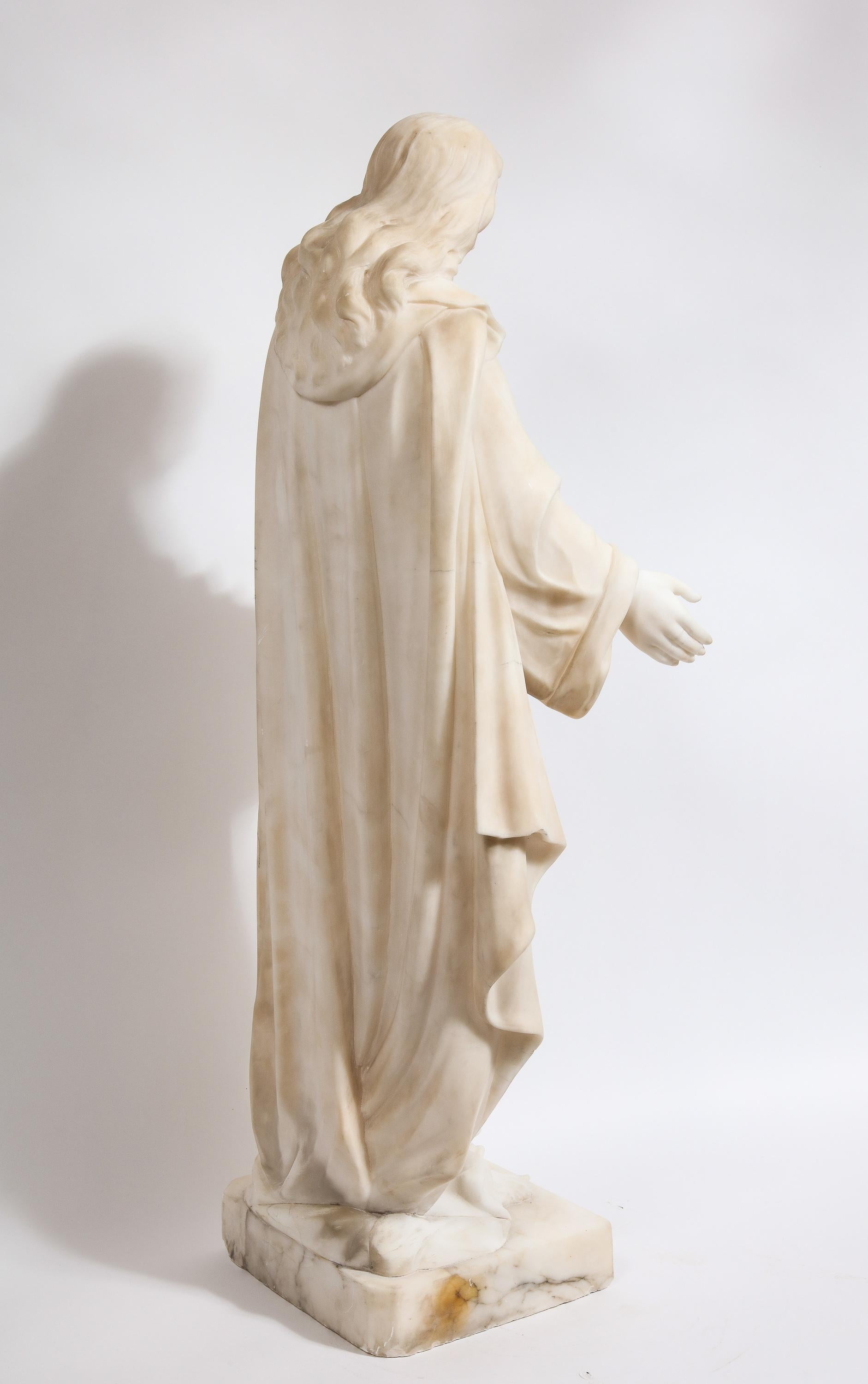 Museum Quality Italian Marble Sculpture of Holy Jesus Christ, 19th Century 12