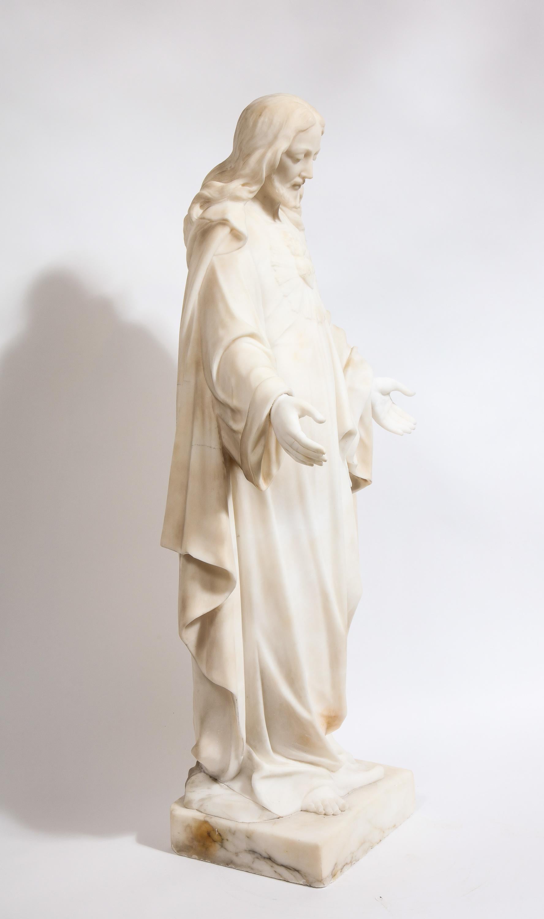 Museum Quality Italian Marble Sculpture of Holy Jesus Christ, 19th Century 13