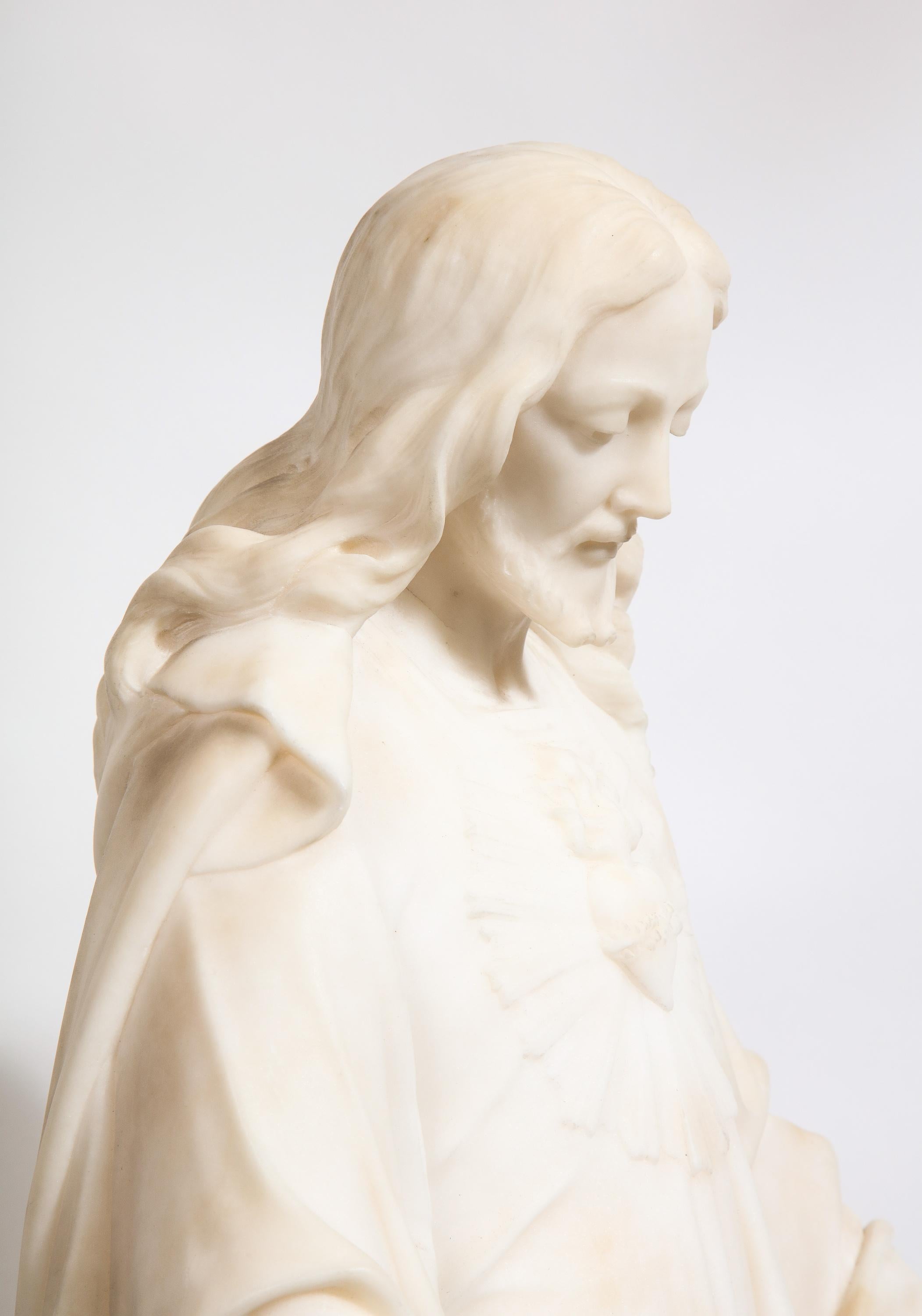 Museum Quality Italian Marble Sculpture of Holy Jesus Christ, 19th Century 14