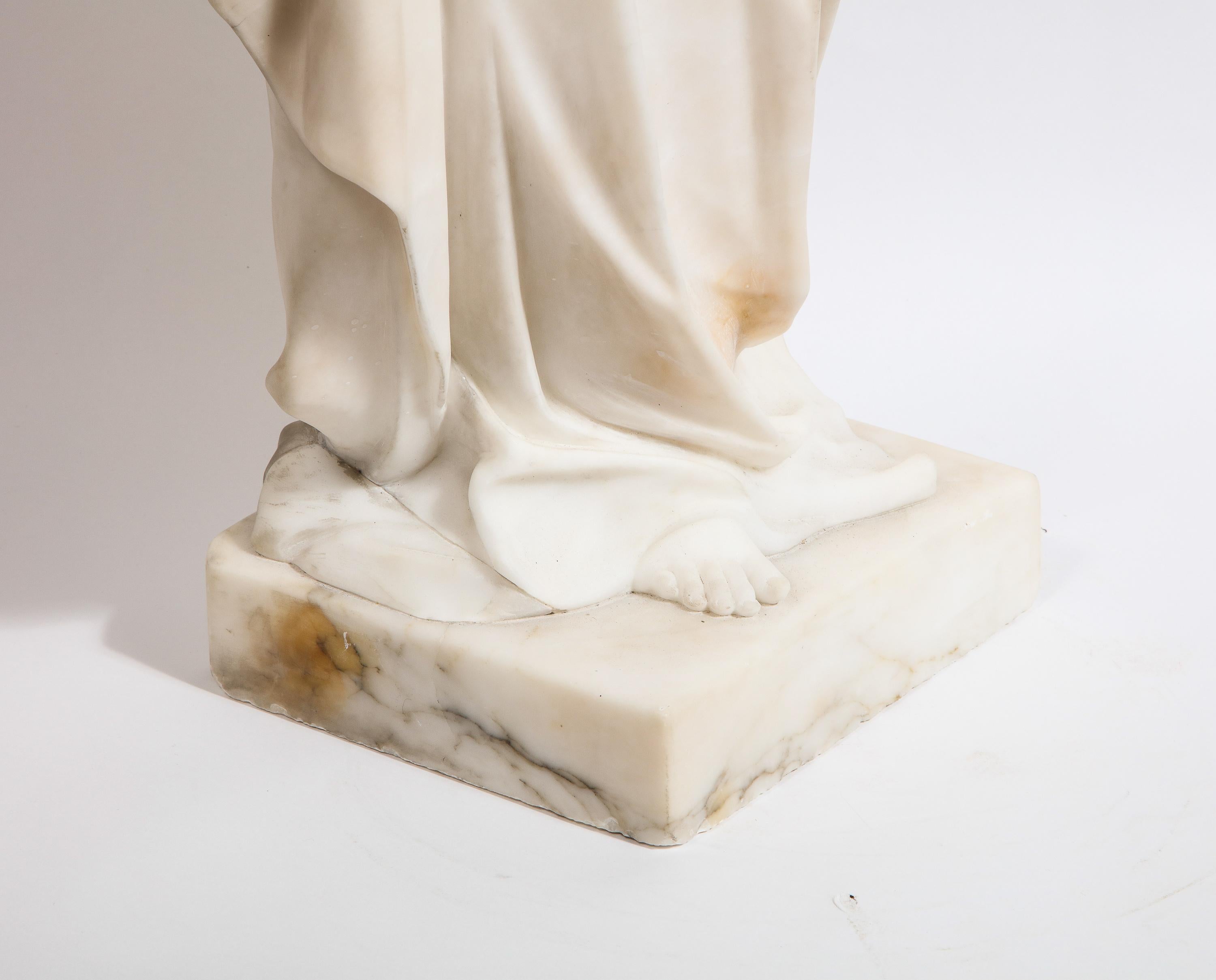Museum Quality Italian Marble Sculpture of Holy Jesus Christ, 19th Century 15