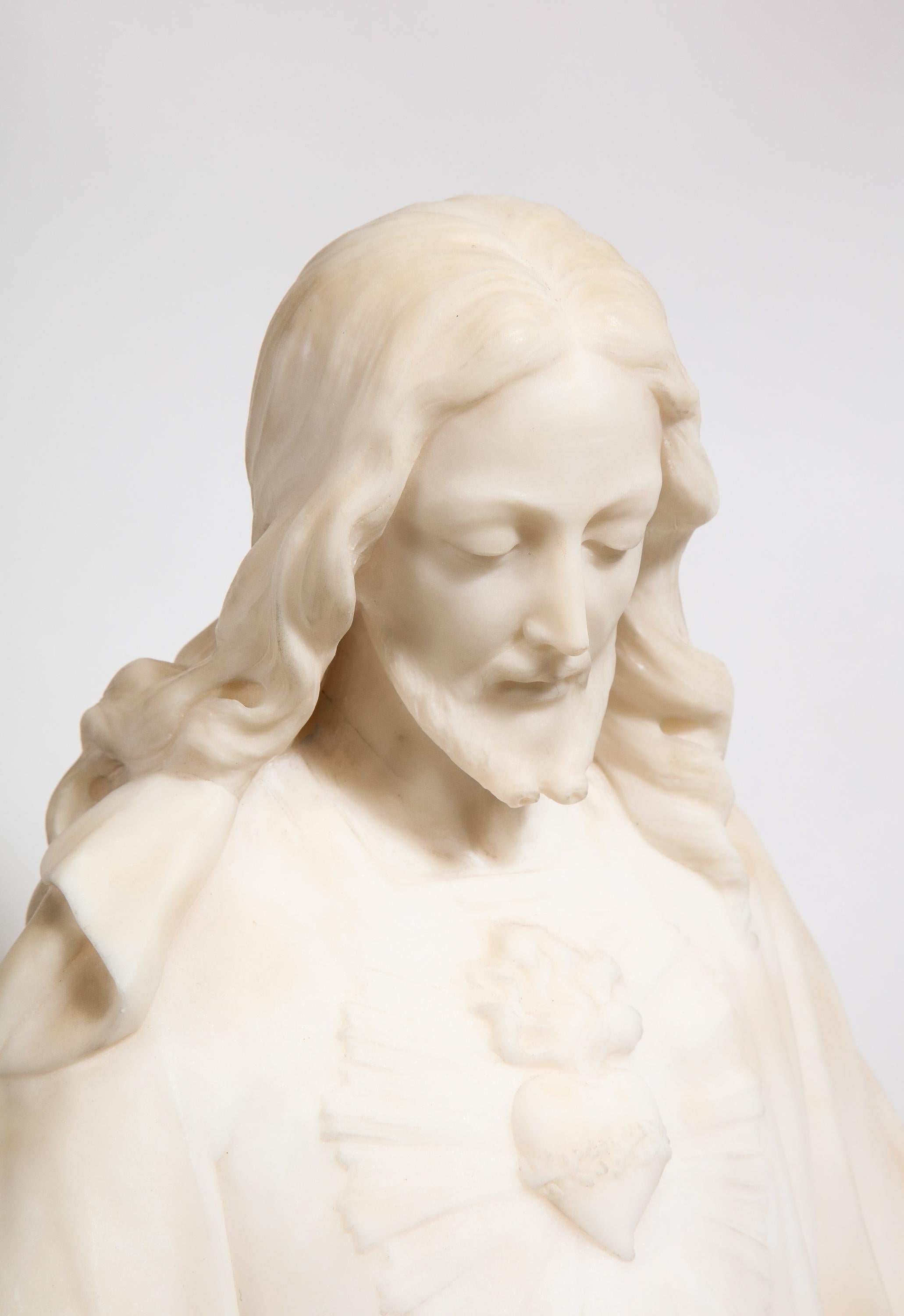 Museum Quality Italian Marble Sculpture of Holy Jesus Christ, 19th Century 3