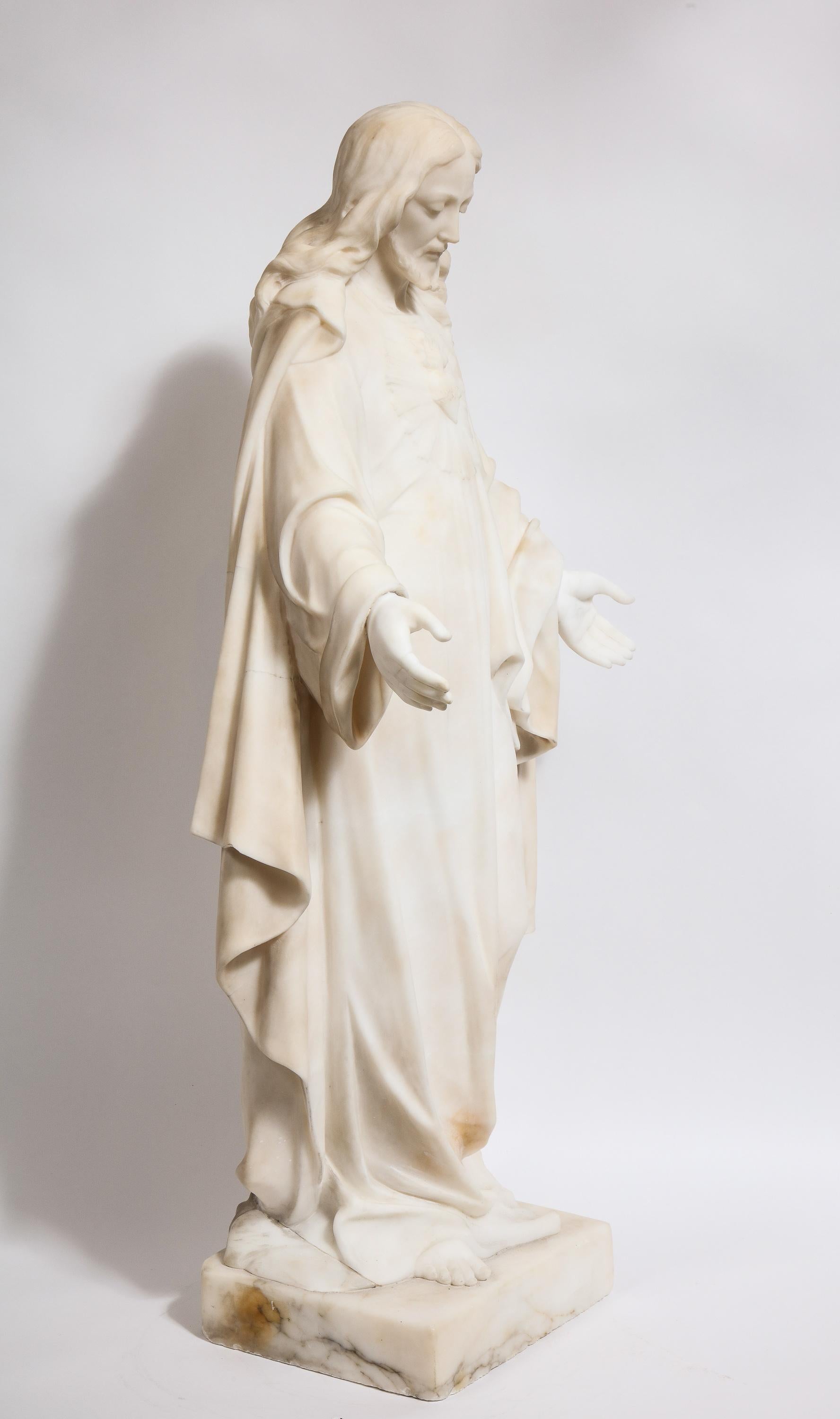 Museum Quality Italian Marble Sculpture of Holy Jesus Christ, 19th Century 4