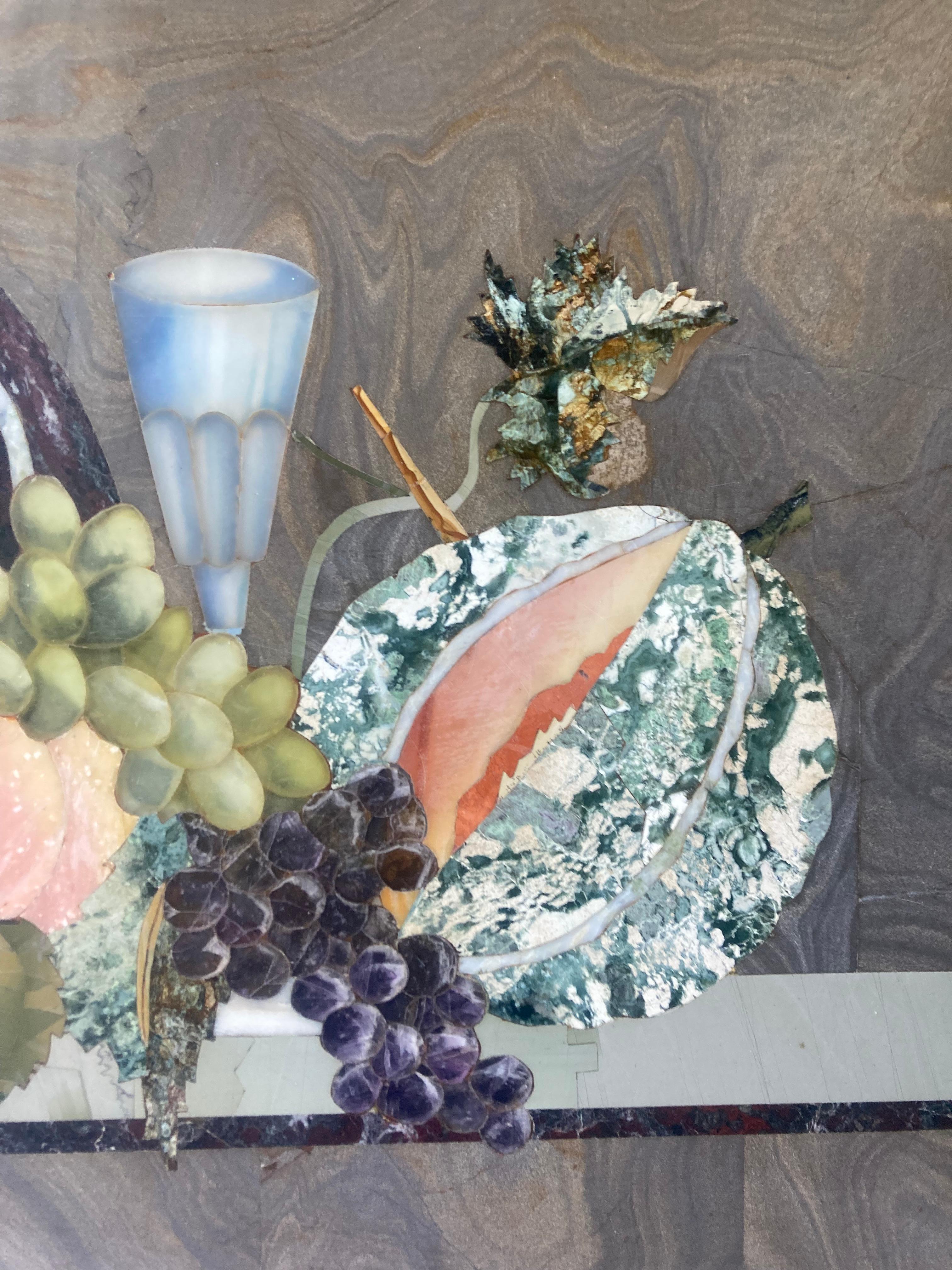 Pietra Dura Italiana, Semipreciosas, Bodegón de Piedras Pintura Hecho a mano en venta