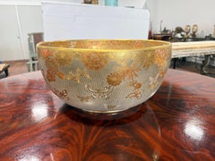 Museum Quality Japanese Gilt-Decorated Porcelain Bowl With Butterflies, Kyoto
