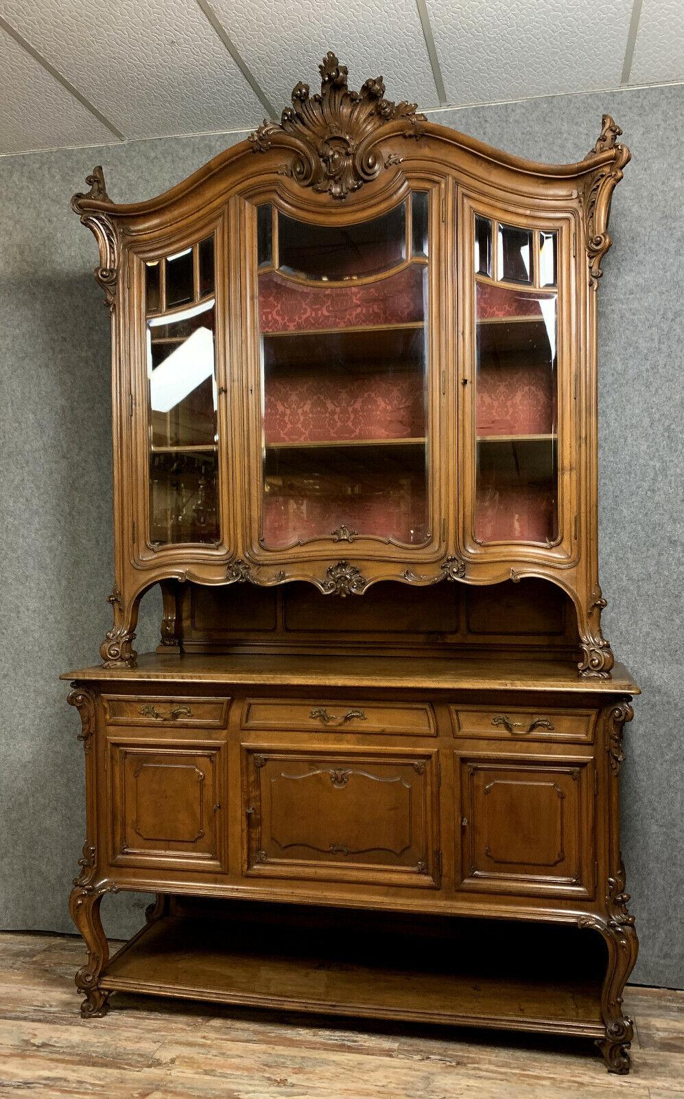  Museum-Quality Louis XV Walnut Castle Library, circa 1850 -1X23 In Good Condition For Sale In Bordeaux, FR