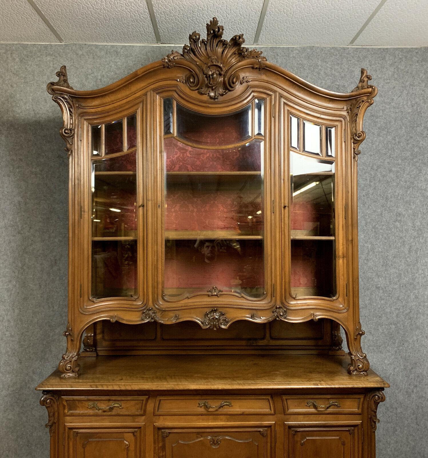  Museum-Quality Louis XV Walnut Castle Library, circa 1850 -1X23 For Sale 1
