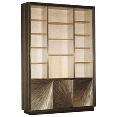 MUSEUM QUALITY MADE IN FRANCE JALLU MASSiVE STRAW MARQUETRY BOOKCASE