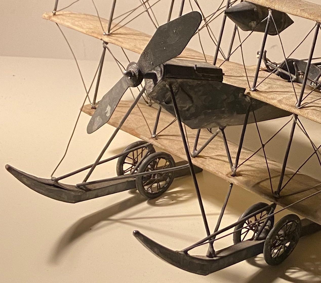 An early 20th century museum quality model of the 1910 Roe IV Triplane.

An absolutely rare stunning piece, and one of the earliest examples of an aircraft/aircraft model in existence. Working propeller, wheels and rudder. 

A.V. Roe became Avro
