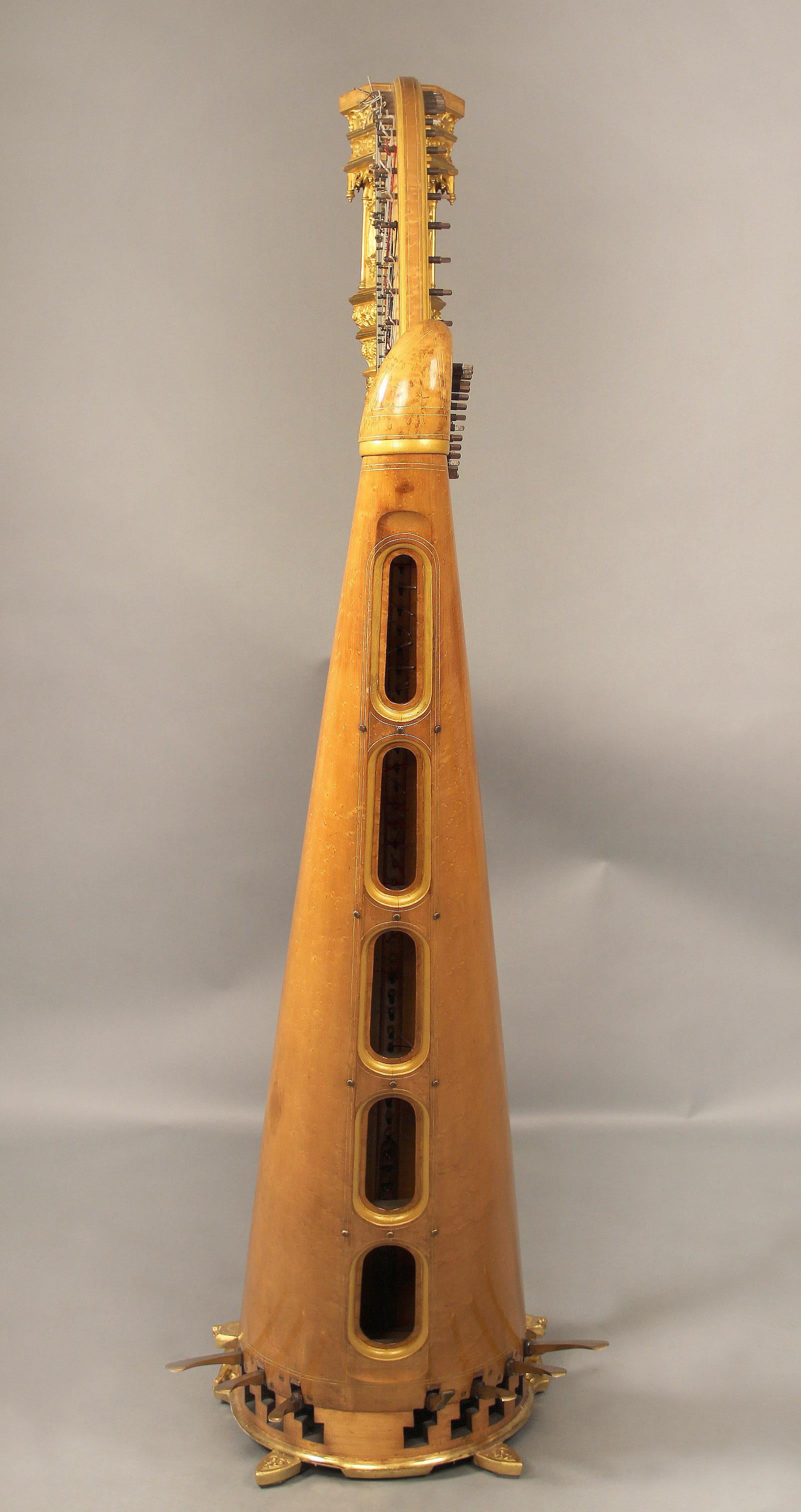 Museum Quality Mid 19th Century Gilt Wood Gothic “Angel” Harp by Erard 1