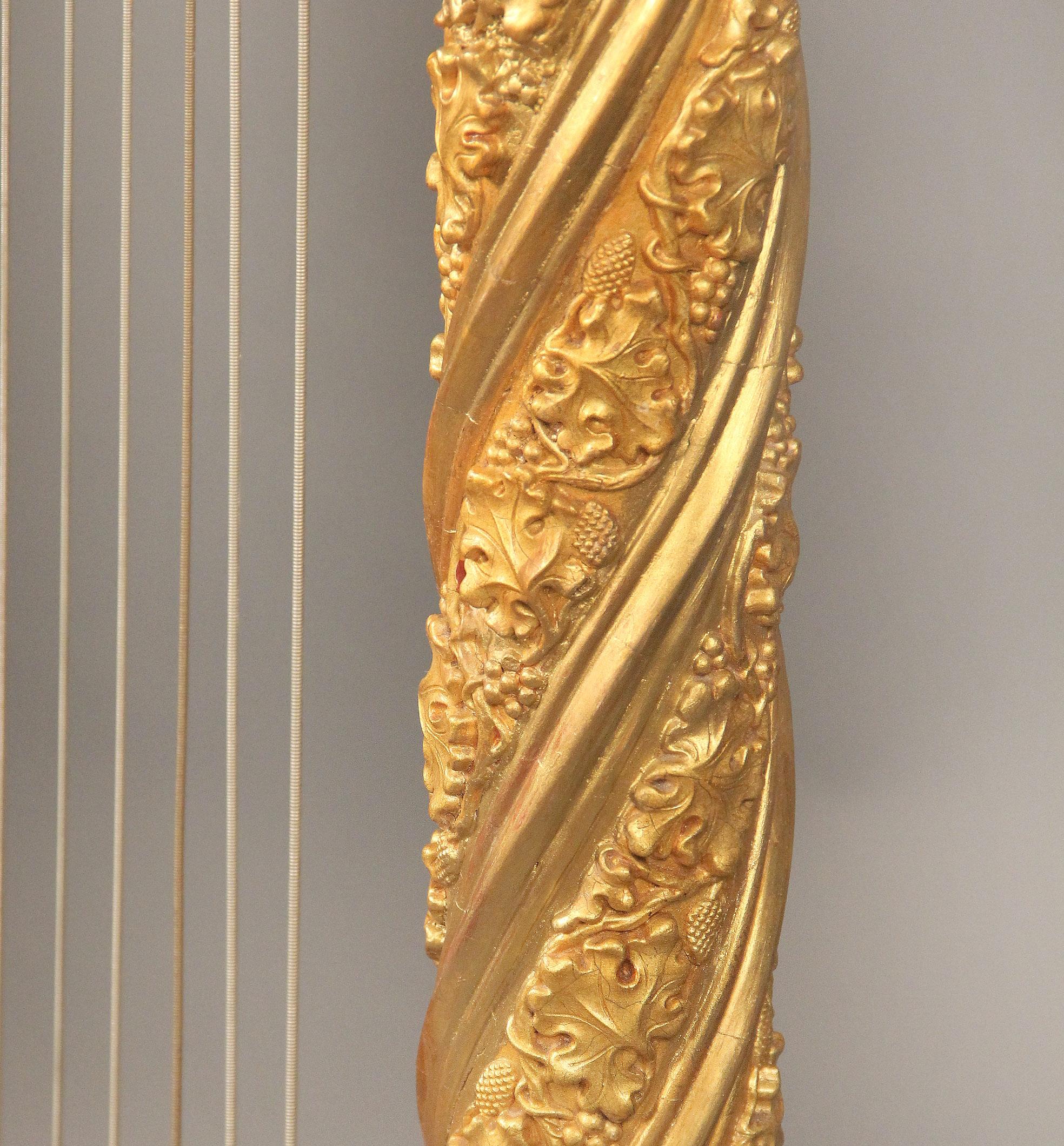 Belle Époque Museum Quality Mid 19th Century Gilt Wood Gothic “Angel” Harp by Erard