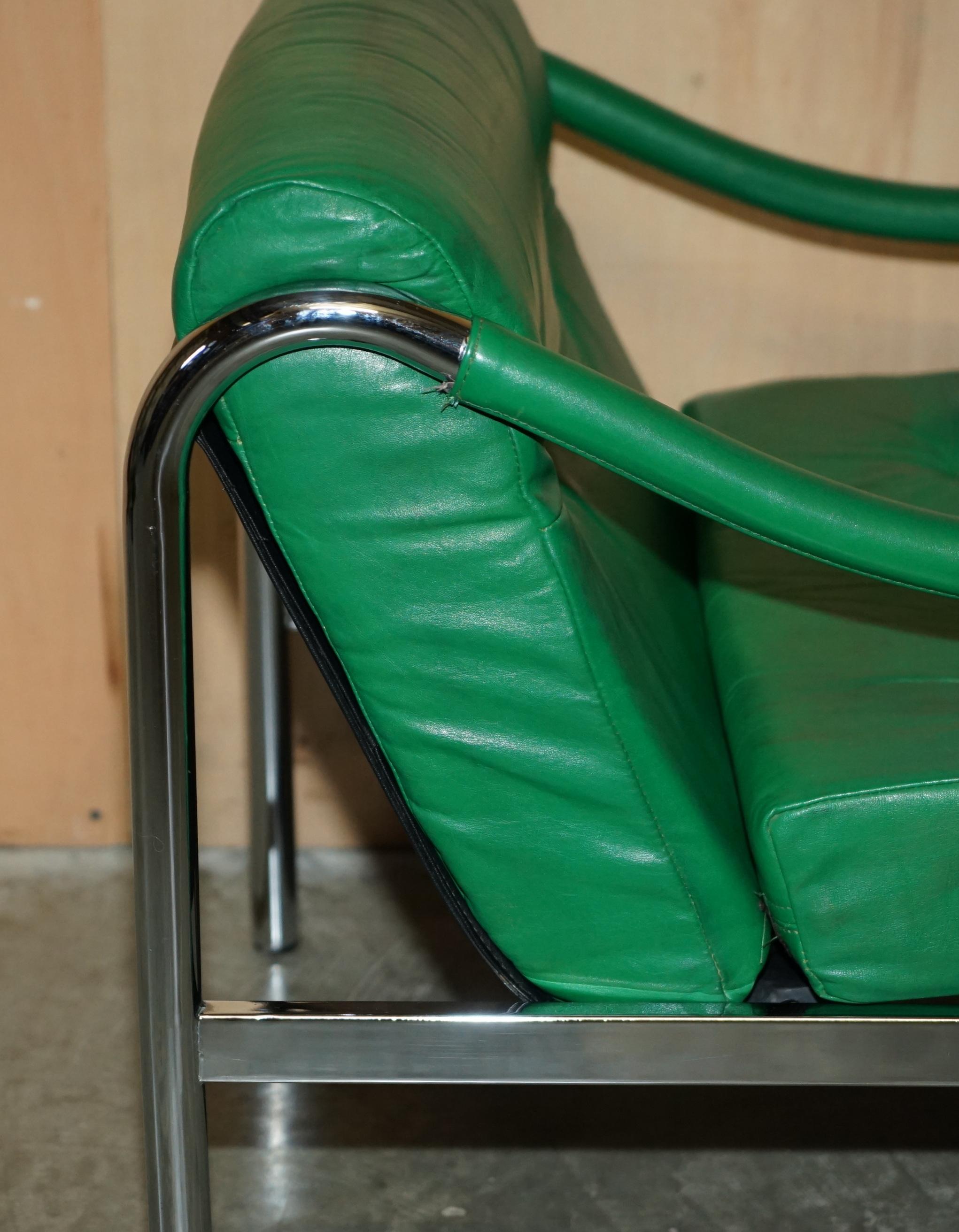 Poltrona TIM BATES BETA IN PELLE VERDE DI PIEFF DI QUALITÀ MUSEALE DEL PRIMO SECOLO in vendita 2