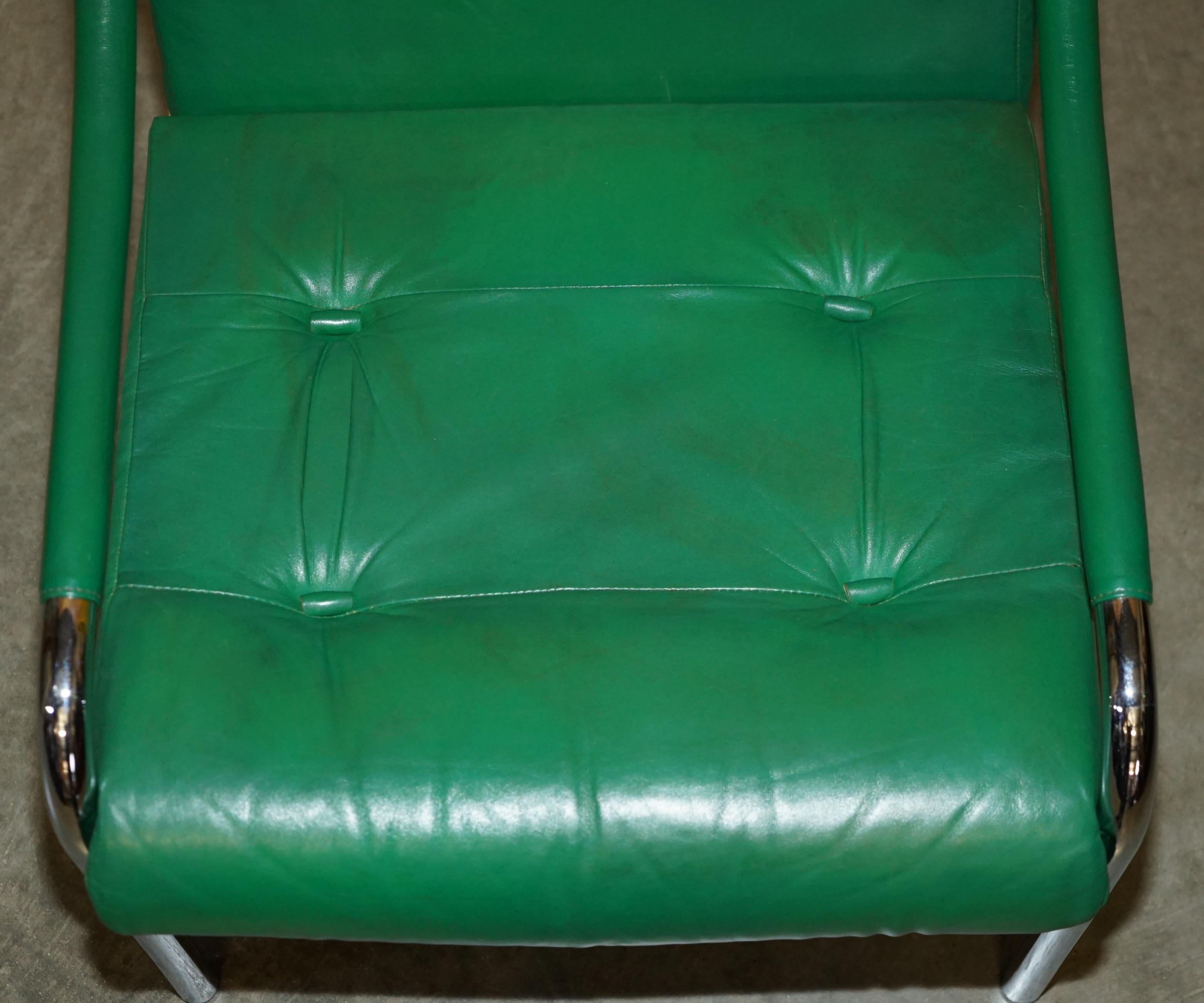 Poltrona TIM BATES BETA IN PELLE VERDE DI PIEFF DI QUALITÀ MUSEALE DEL PRIMO SECOLO in vendita 5