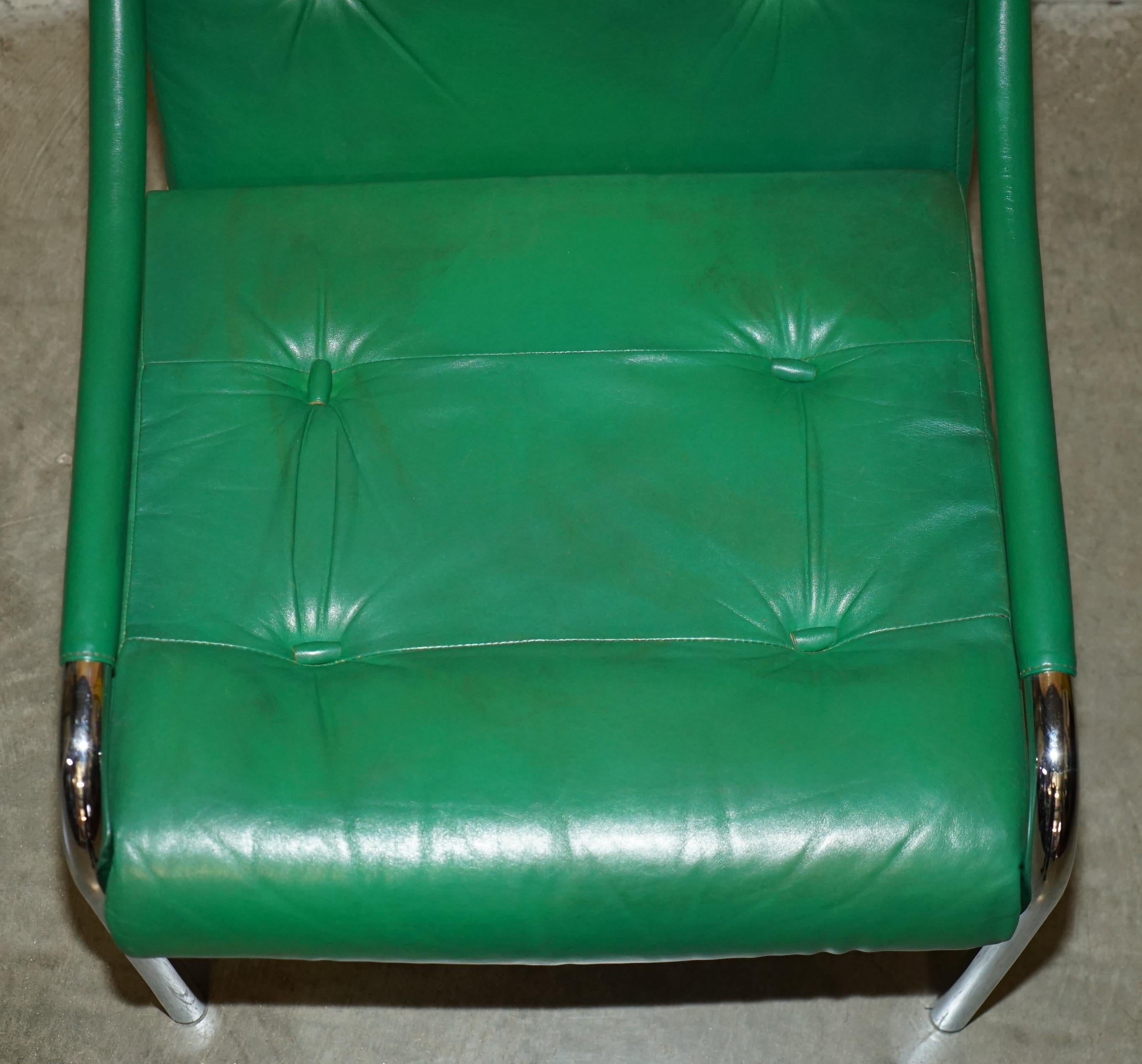 Inglese Poltrona TIM BATES BETA IN PELLE VERDE DI PIEFF DI QUALITÀ MUSEALE DEL PRIMO SECOLO in vendita