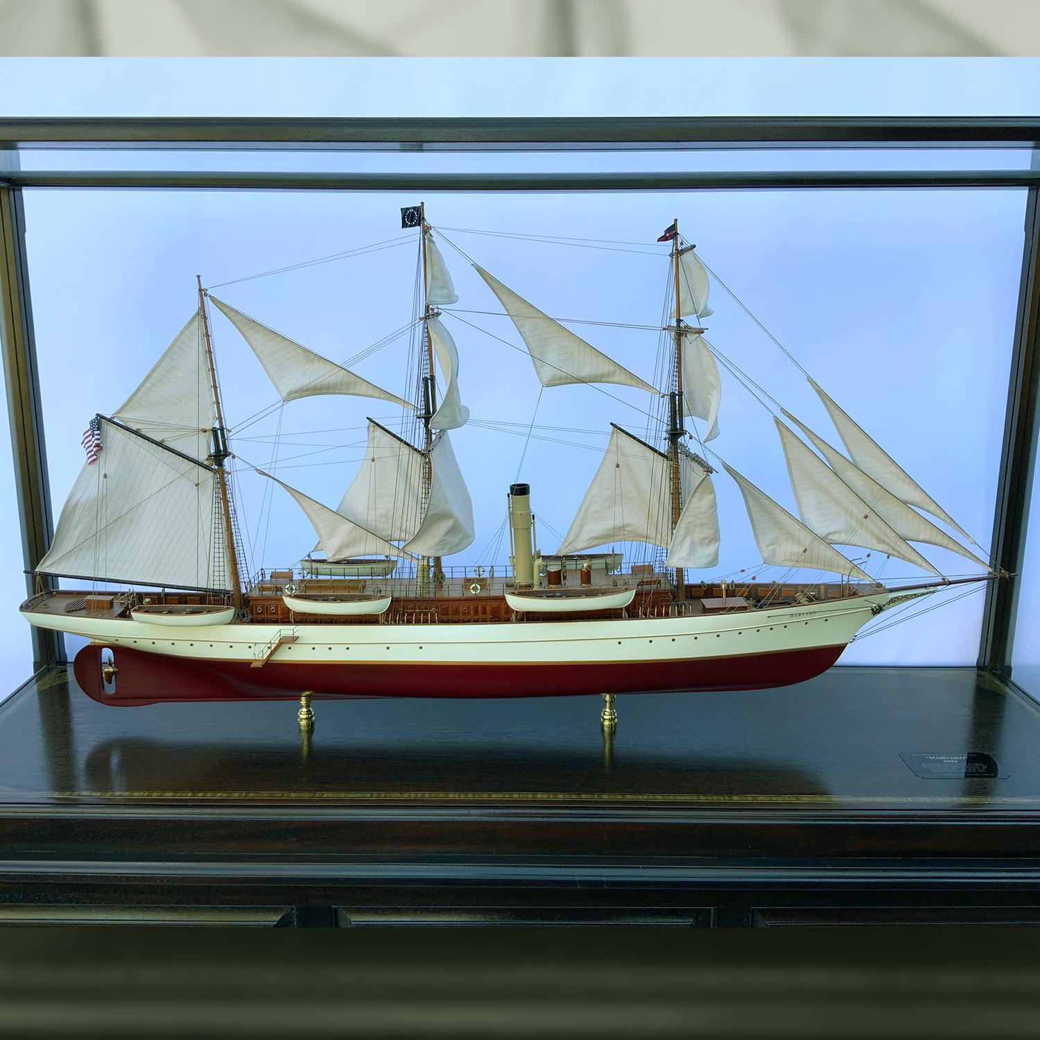 Late 20th Century Museum Quality Model of American Steam Yacht Harvard For Sale
