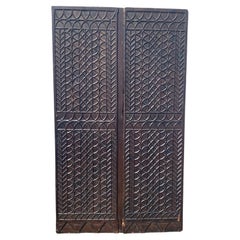 Museum Quality Pair of 18th Century Hand Carved Walnut Wood Entry Doors 