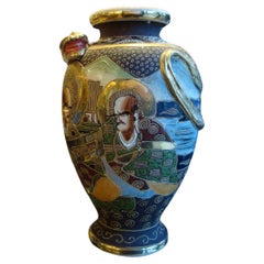 Museum Quality 1900s Vintage Handpainted Satsuma Dragon Japanese Urn