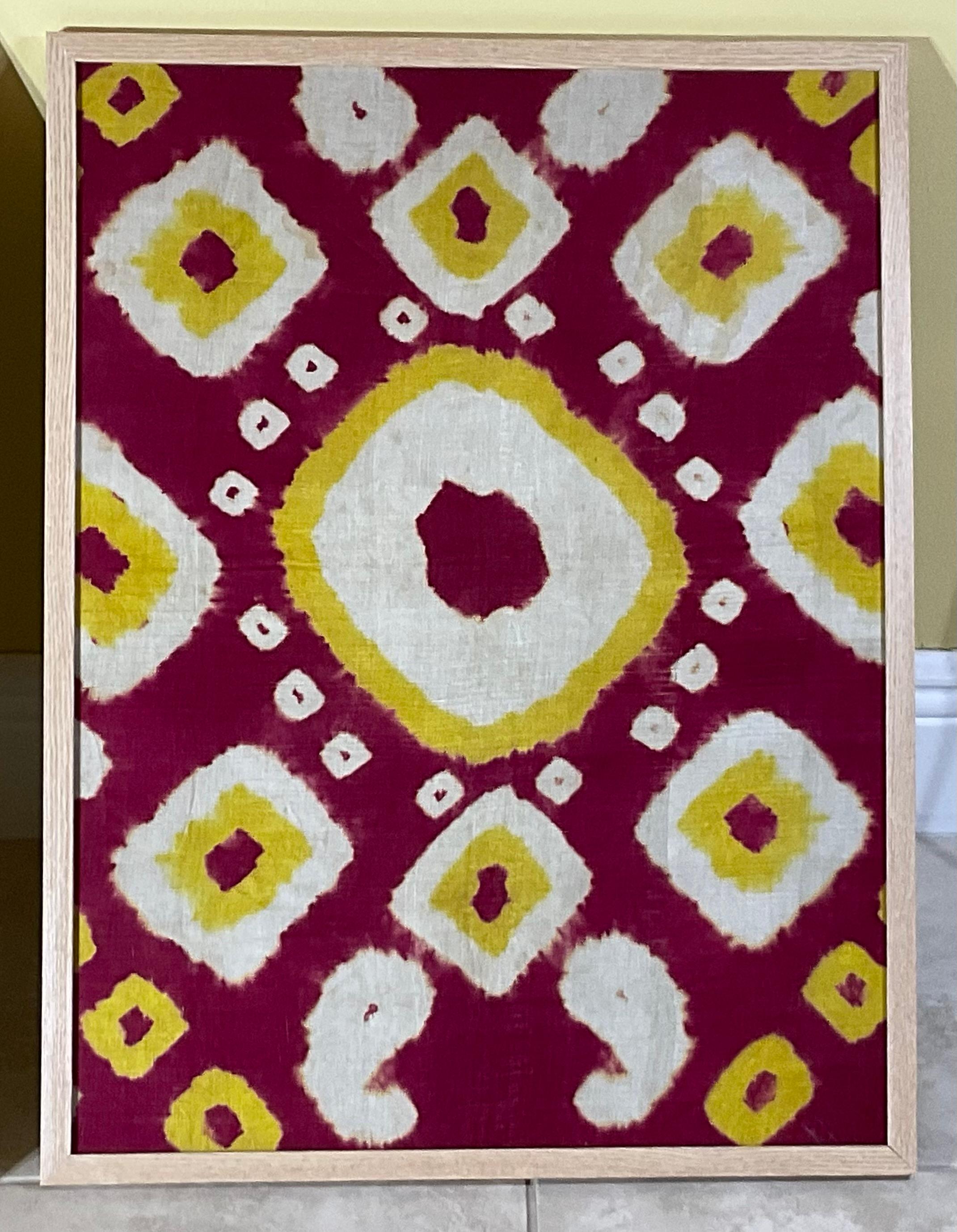 Museum-Qualität Paar ANTIQUE Seide IKAT Fragmente  Zentralasiatische Textilkunst (Handgefertigt) im Angebot