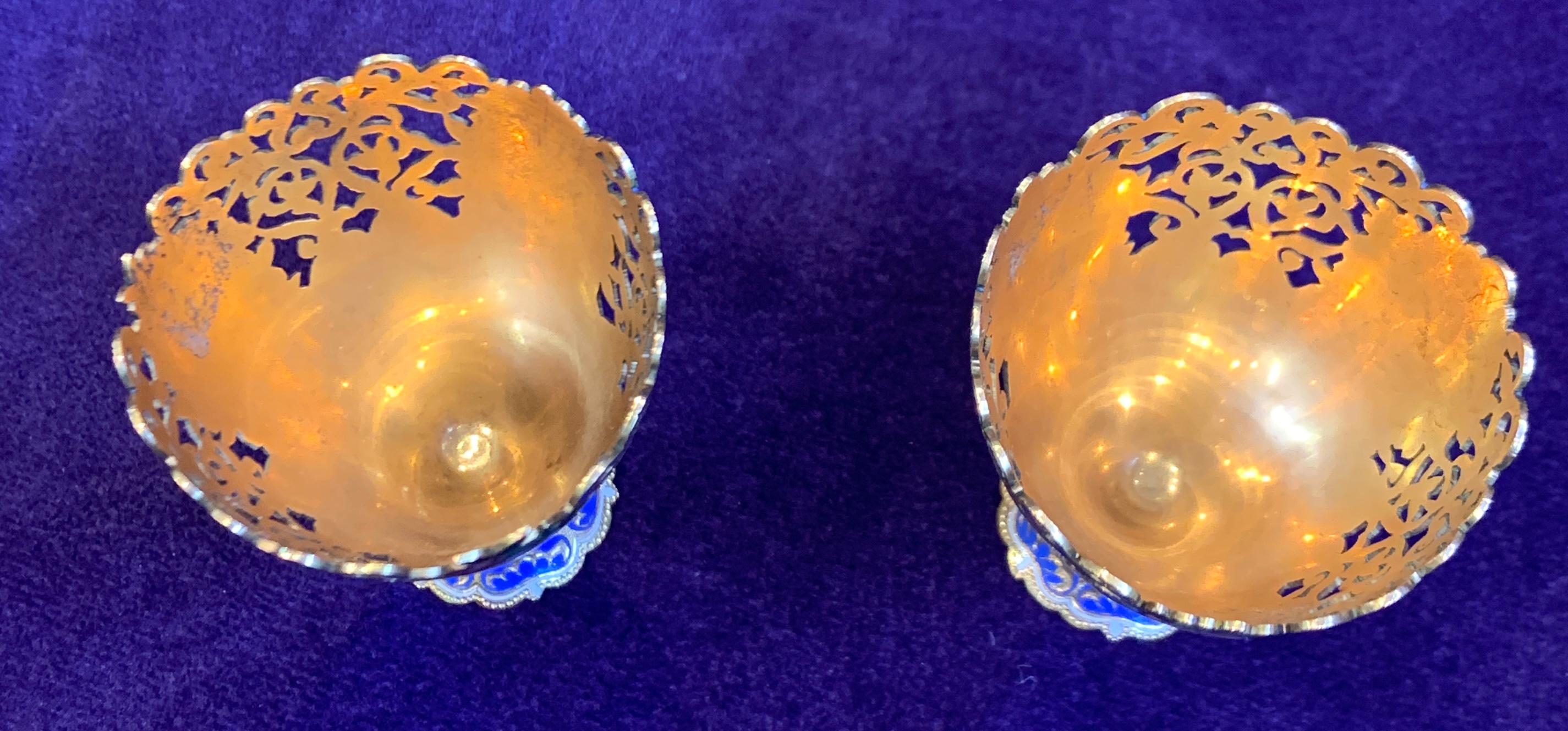 Museum Quality Pair of Gold and Enamel Zarfs For Sale 8