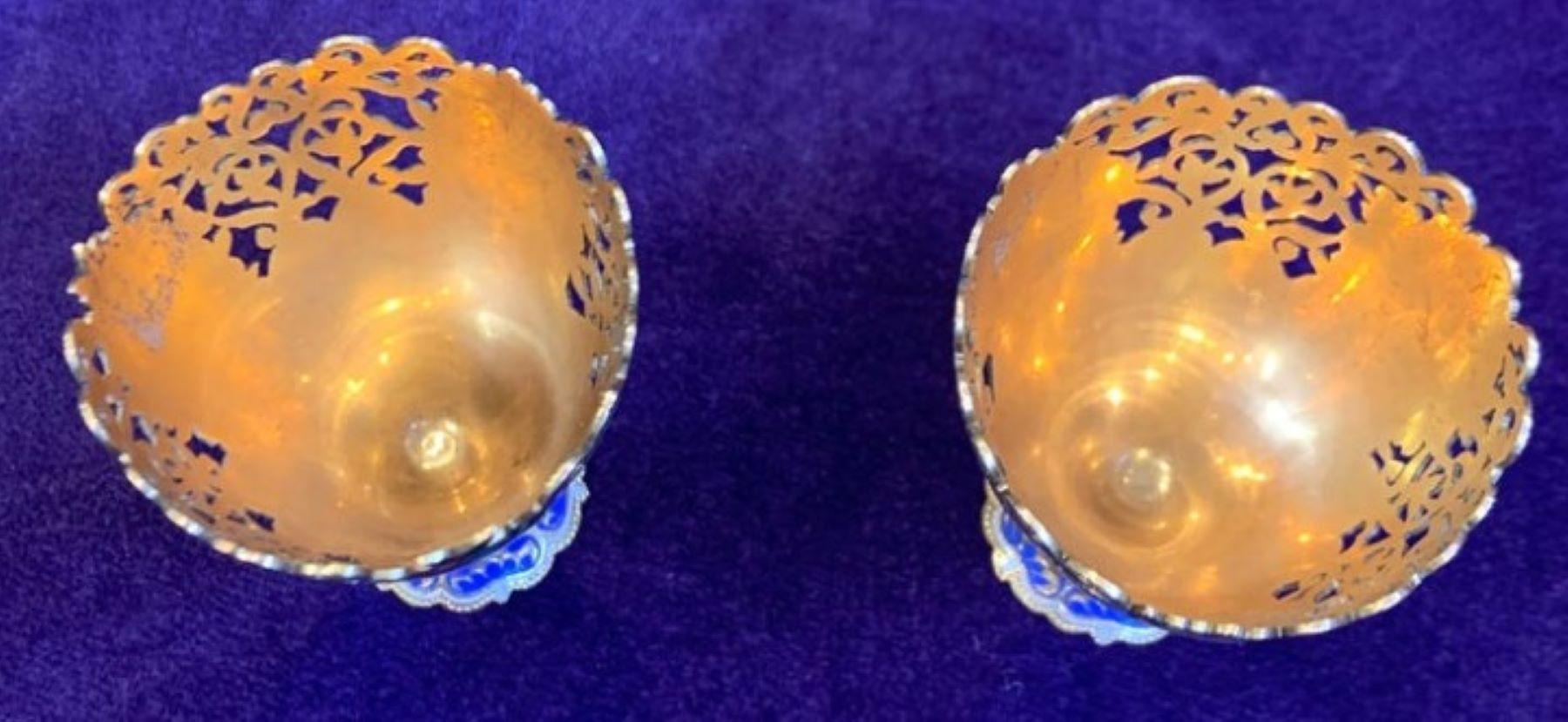 Museum Quality Pair of Gold and Enamel Zarfs For Sale 5