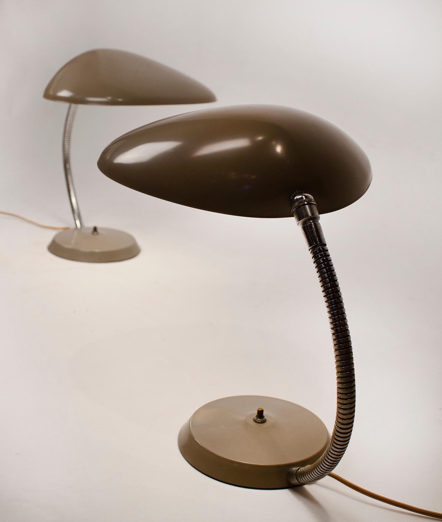 Swedish Grossman Cobra Lamp, Museum Quality Pair, Ralph O. Smith Labels Intact For Sale