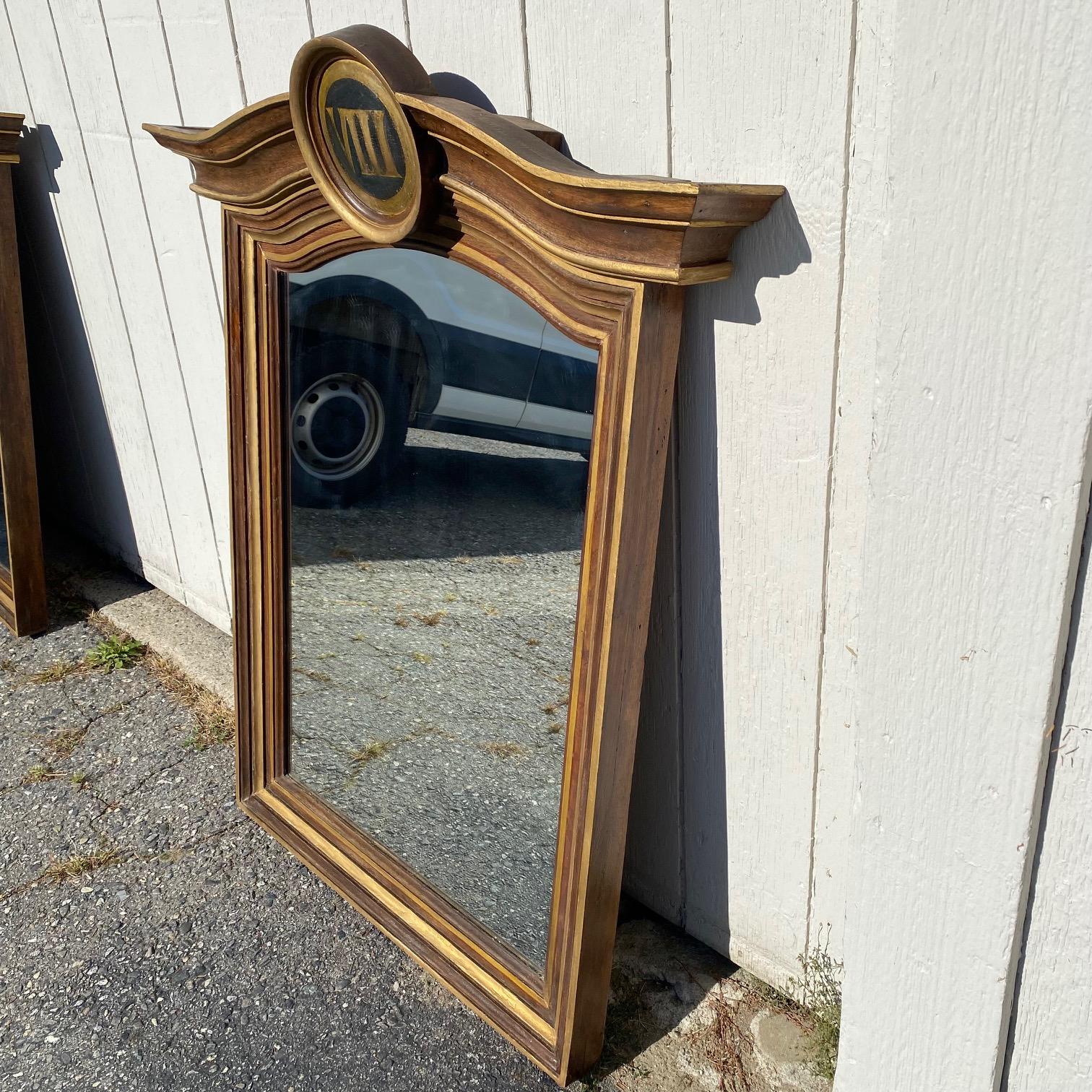 Coppia di specchi da chiesa storici francesi del XIX secolo di qualità museale In condizioni buone in vendita a Hopewell, NJ