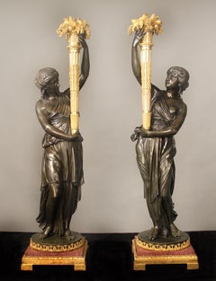 Museum Quality Pair of Late 19th Century Figural Candelabra by Henry Dasson