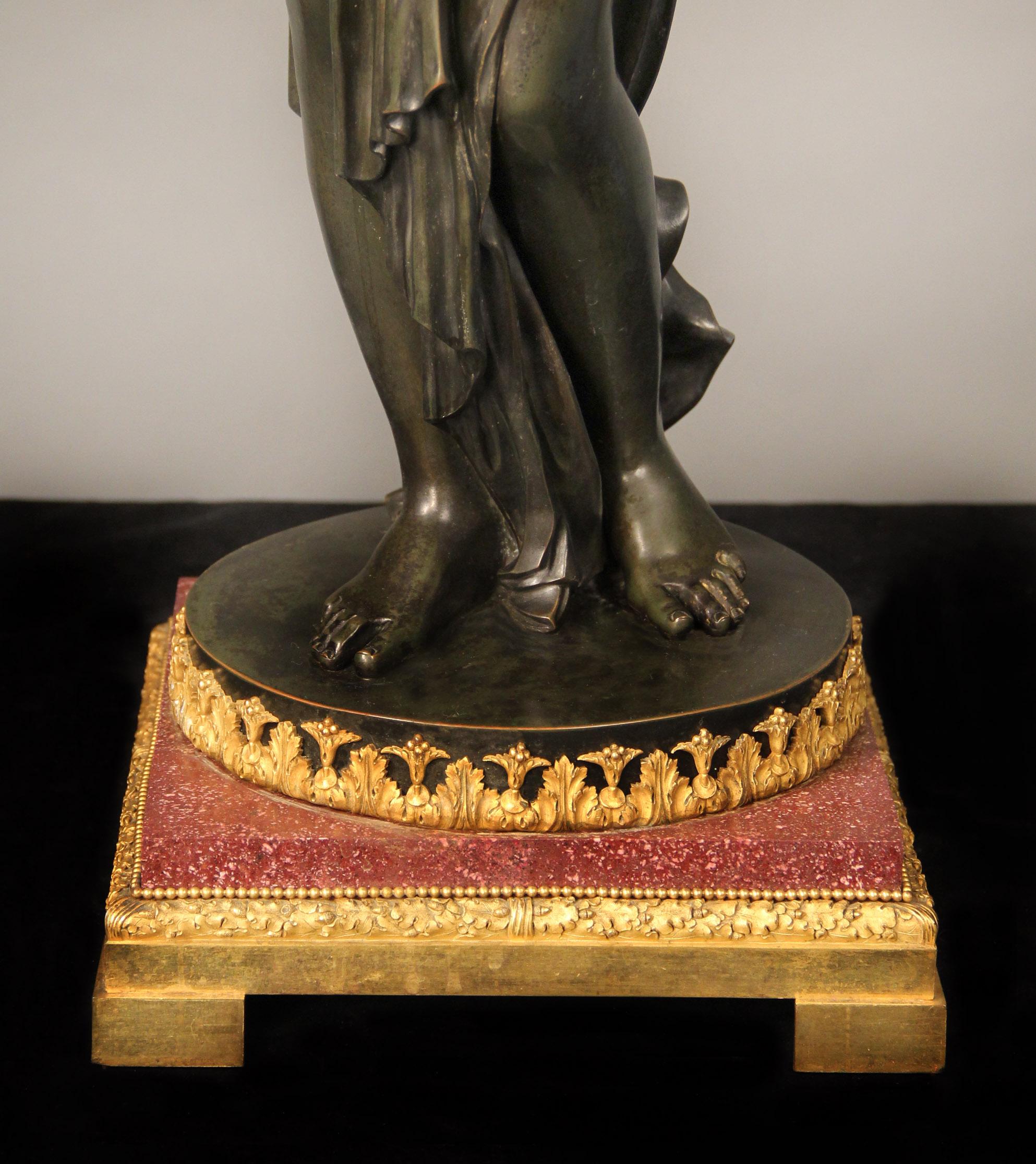 Patiné Paire de candlabres figuratifs de la fin du XIXe sicle de qualit musale par Henry Dasson en vente