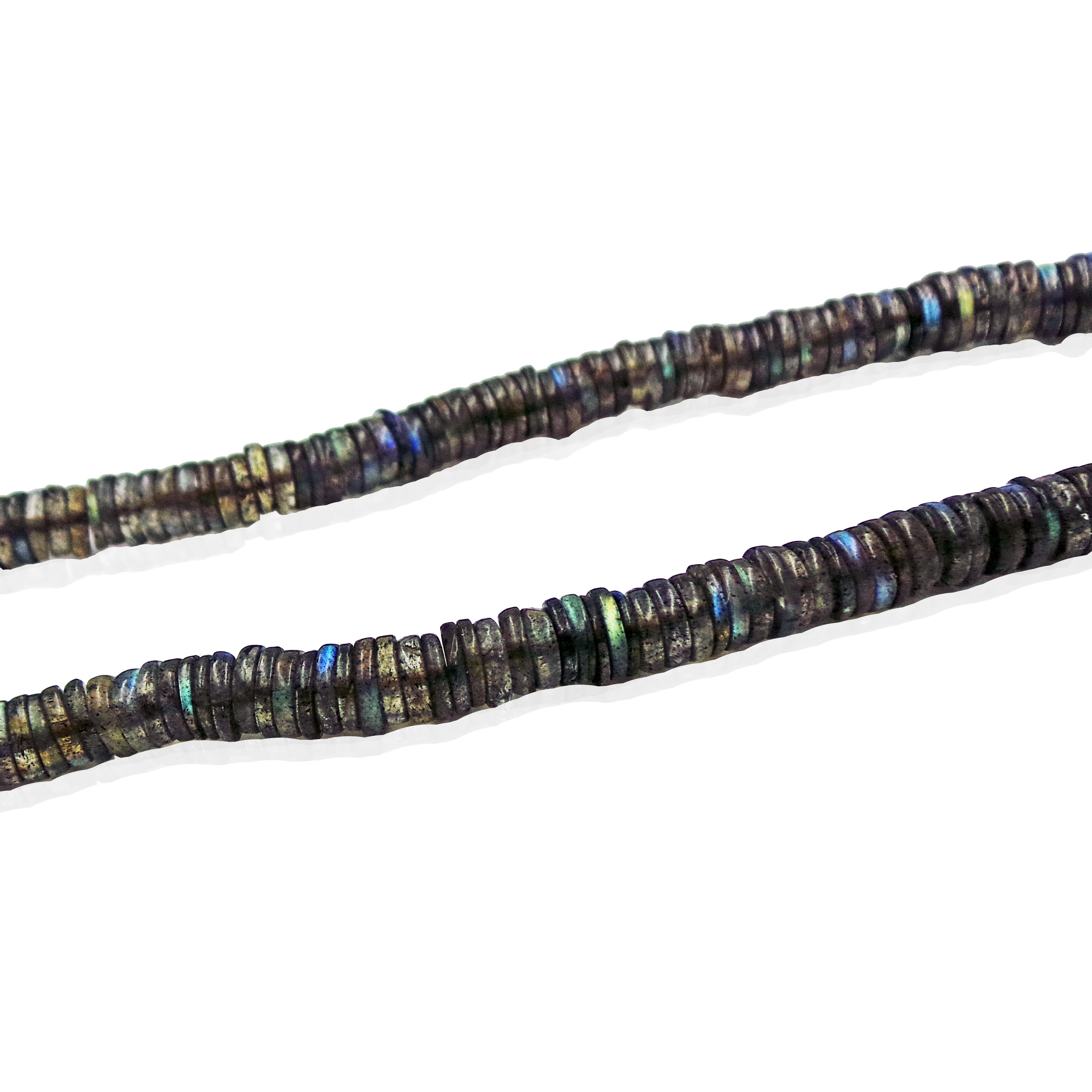 Pre-Columbian Carved Stone Head on Labradorite Beaded Necklace In New Condition In Naples, FL