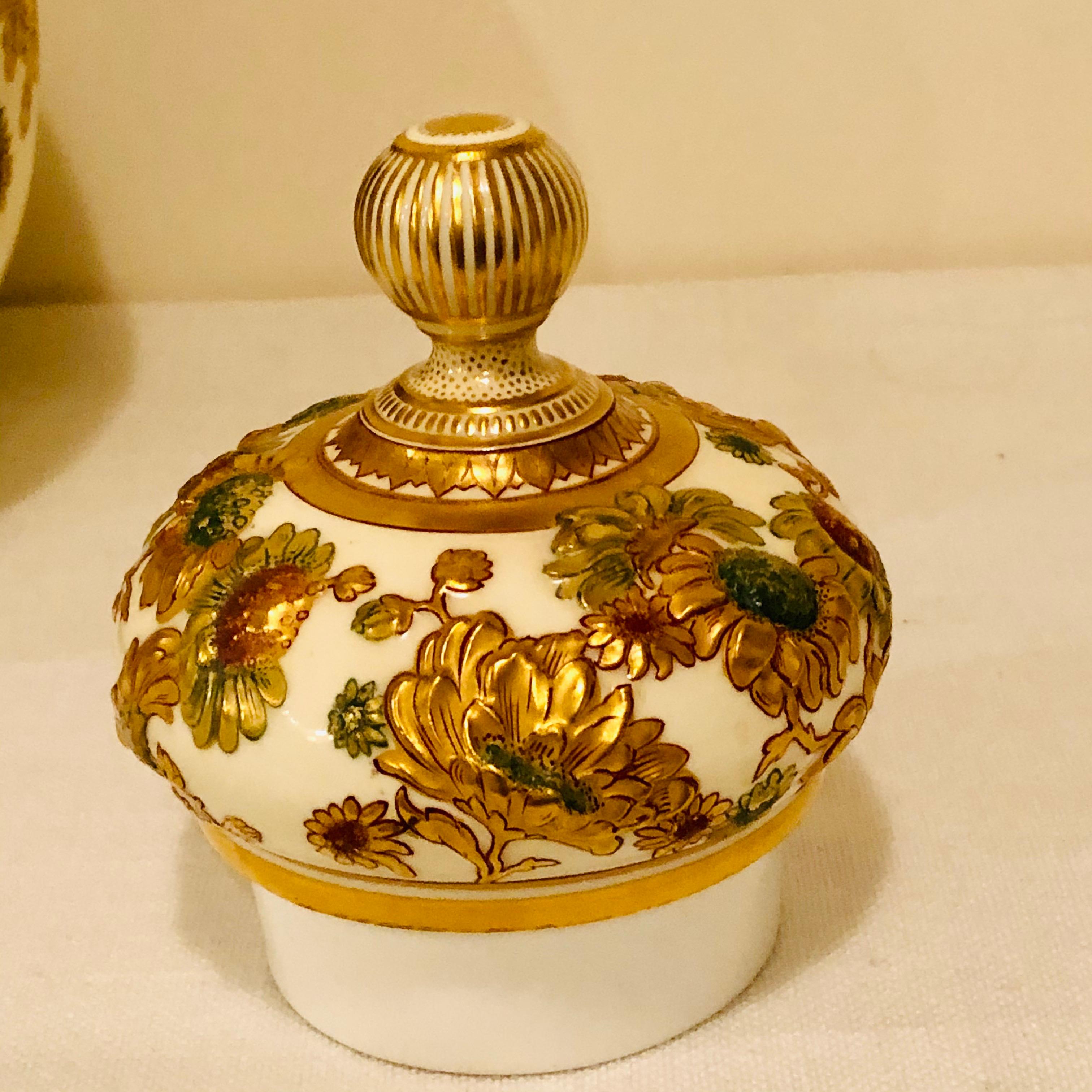 Museum Quality Royal Crown Derby Urn with Raised Gold and Flower Decorations 5