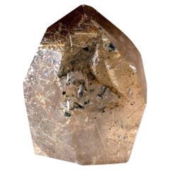 Pointe de quartz rutile argenté de qualité musée, originaire du Brésil (7 livres)