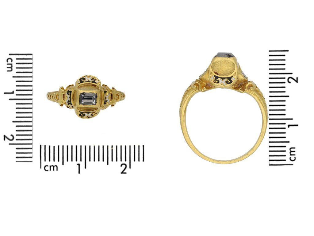 Bague Tudor de qualité musée en or et diamants taille table Unisexe en vente