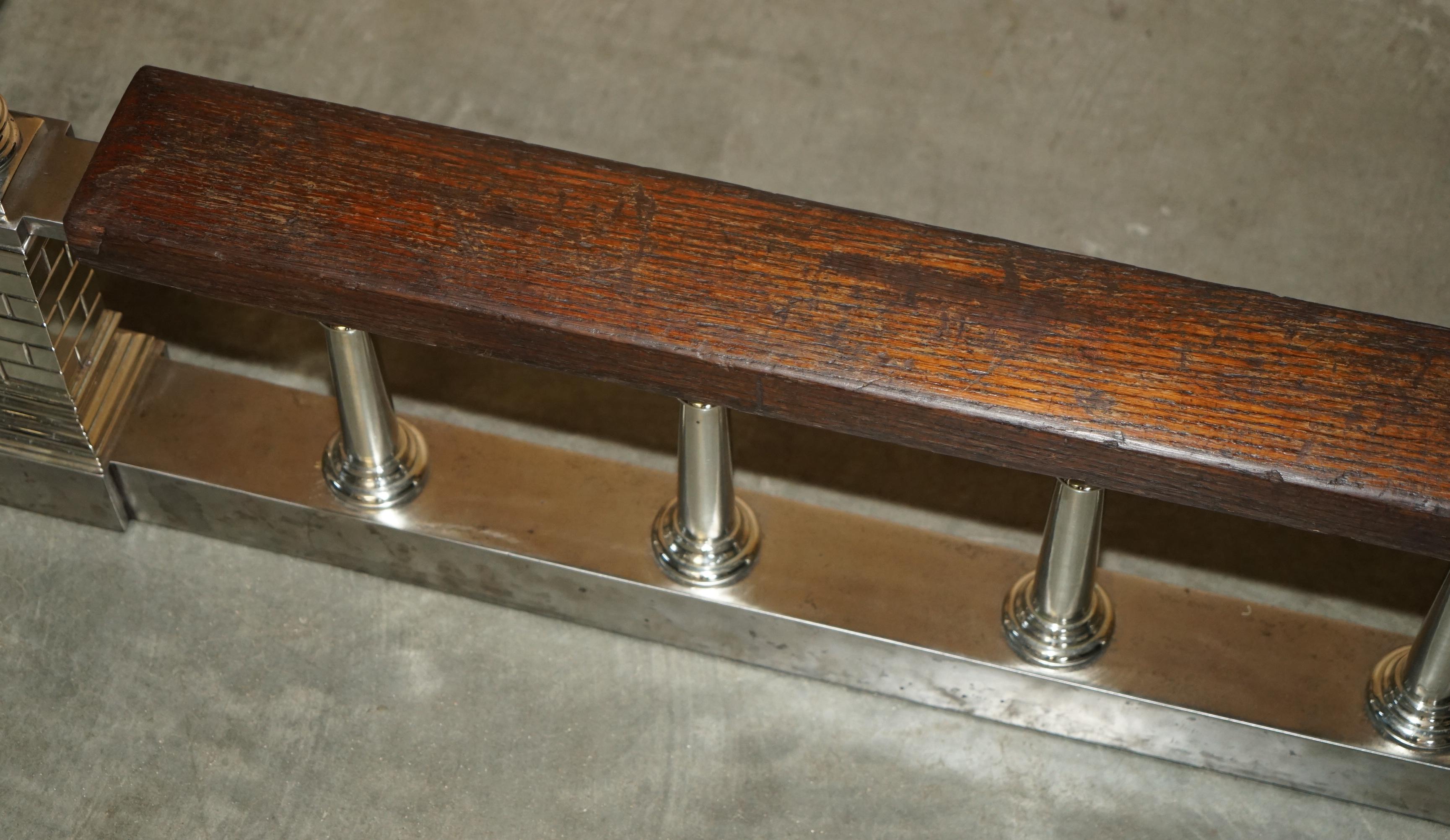Leather MUSEUM QUALITY ViCTORIAN CHROME CASTLE GREEN LEATHER CHESTERFIELD CLUB FENDER For Sale
