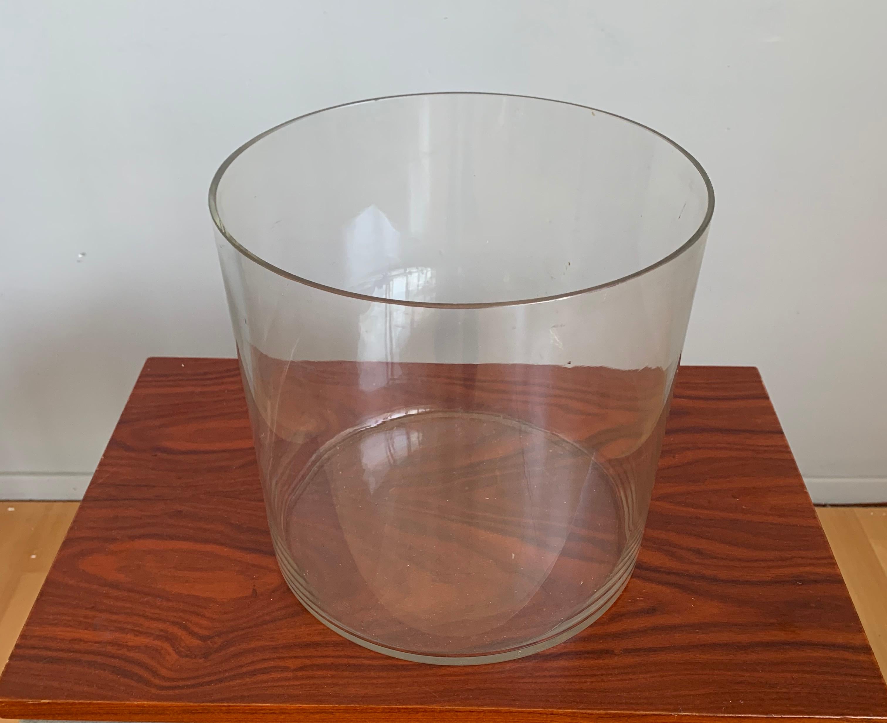 Museum Quality Viennese Secession Brass and Glass Punch Bowl Table Centerpiece In Excellent Condition In Lisse, NL