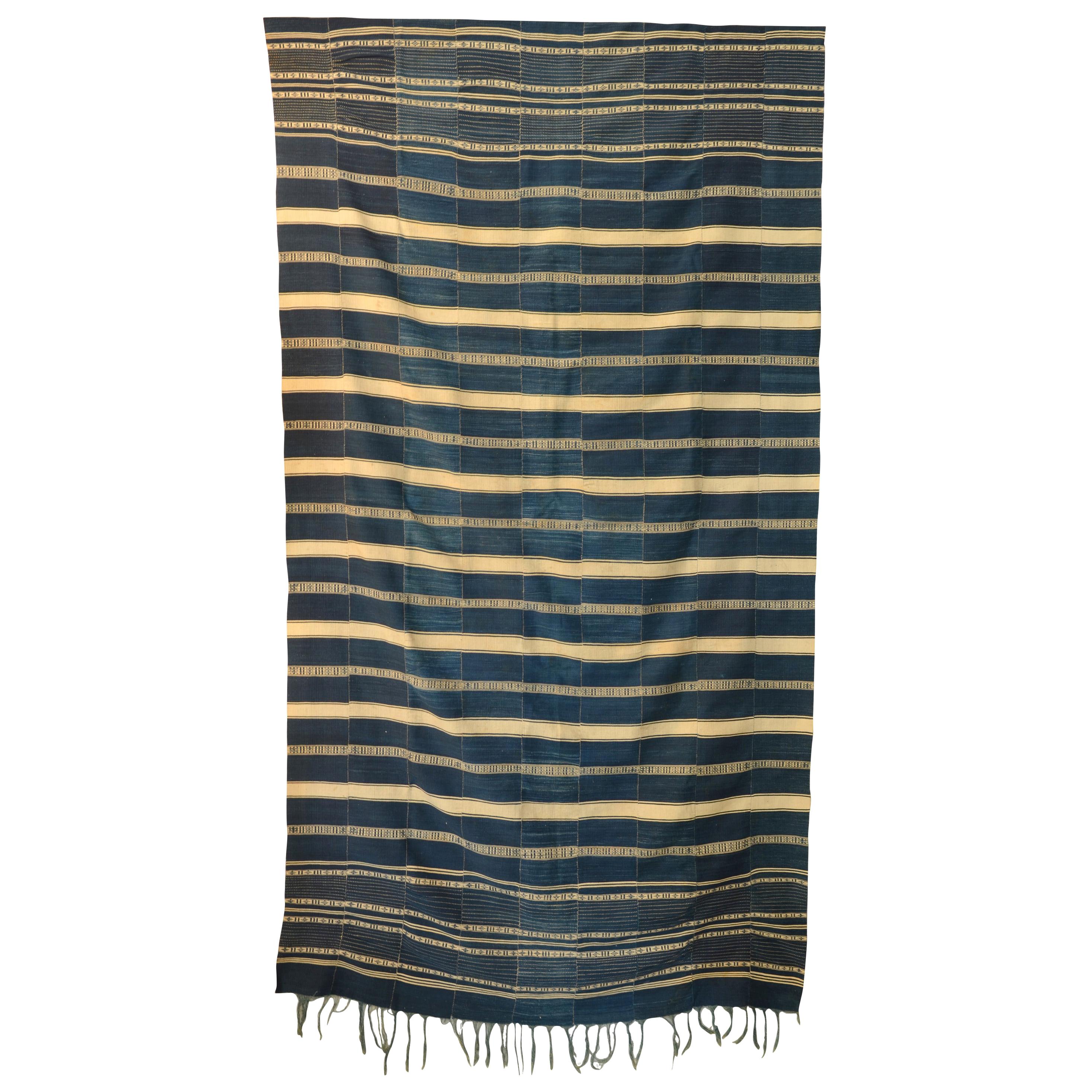 Museum Quality West African Indigo Textile For Sale