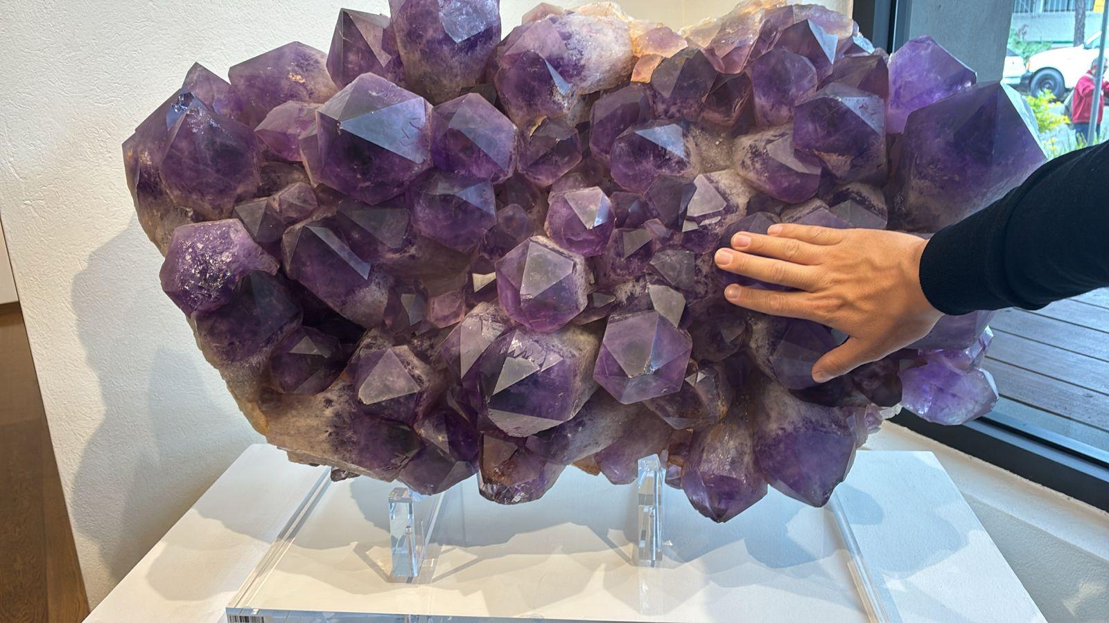 Contemporary Museum-Quality XL Bolivian Amethyst – Vivid Saturation & Oversized Crystals For Sale