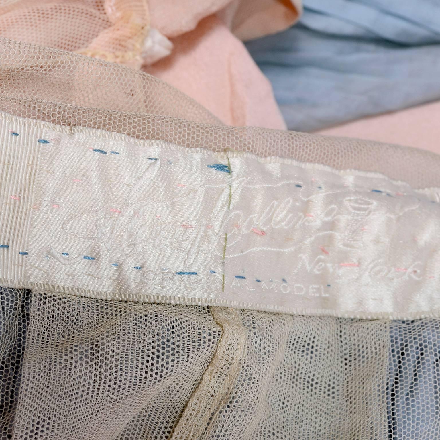 Harry Collins Vintage Blue and Pink Edwardian Dress with Mother of Pearl buttons 12