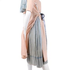 Harry Collins Vintage Blue and Pink Edwardian Dress with Mother of Pearl buttons
