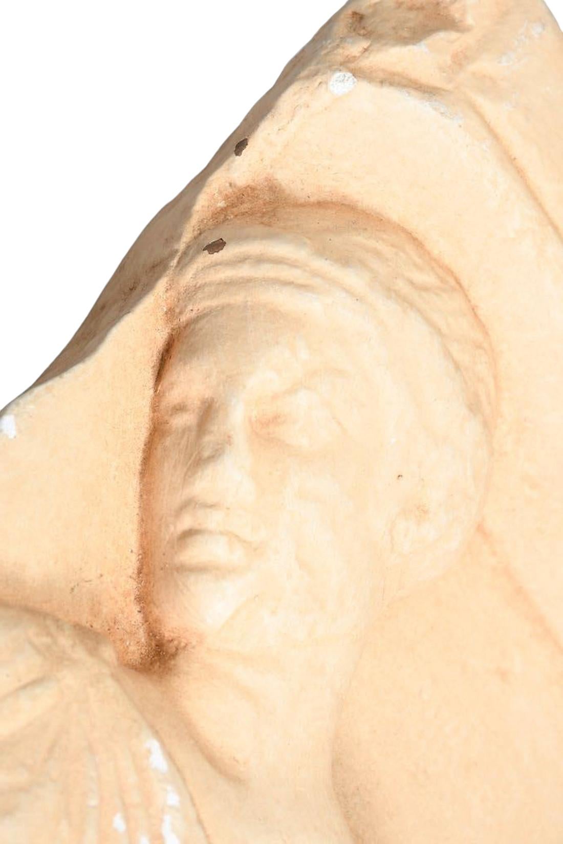 Museum Replica Fragment of a Marble Votive Relief from the Acropolis of Athens For Sale 1