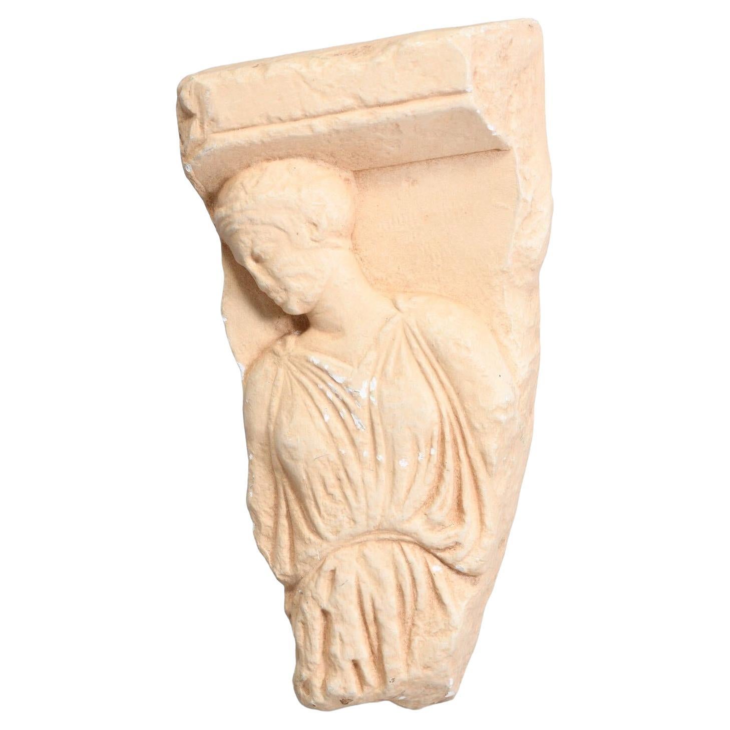 Museum Replica Fragment of a Marble Votive Relief from the Acropolis of Athens For Sale