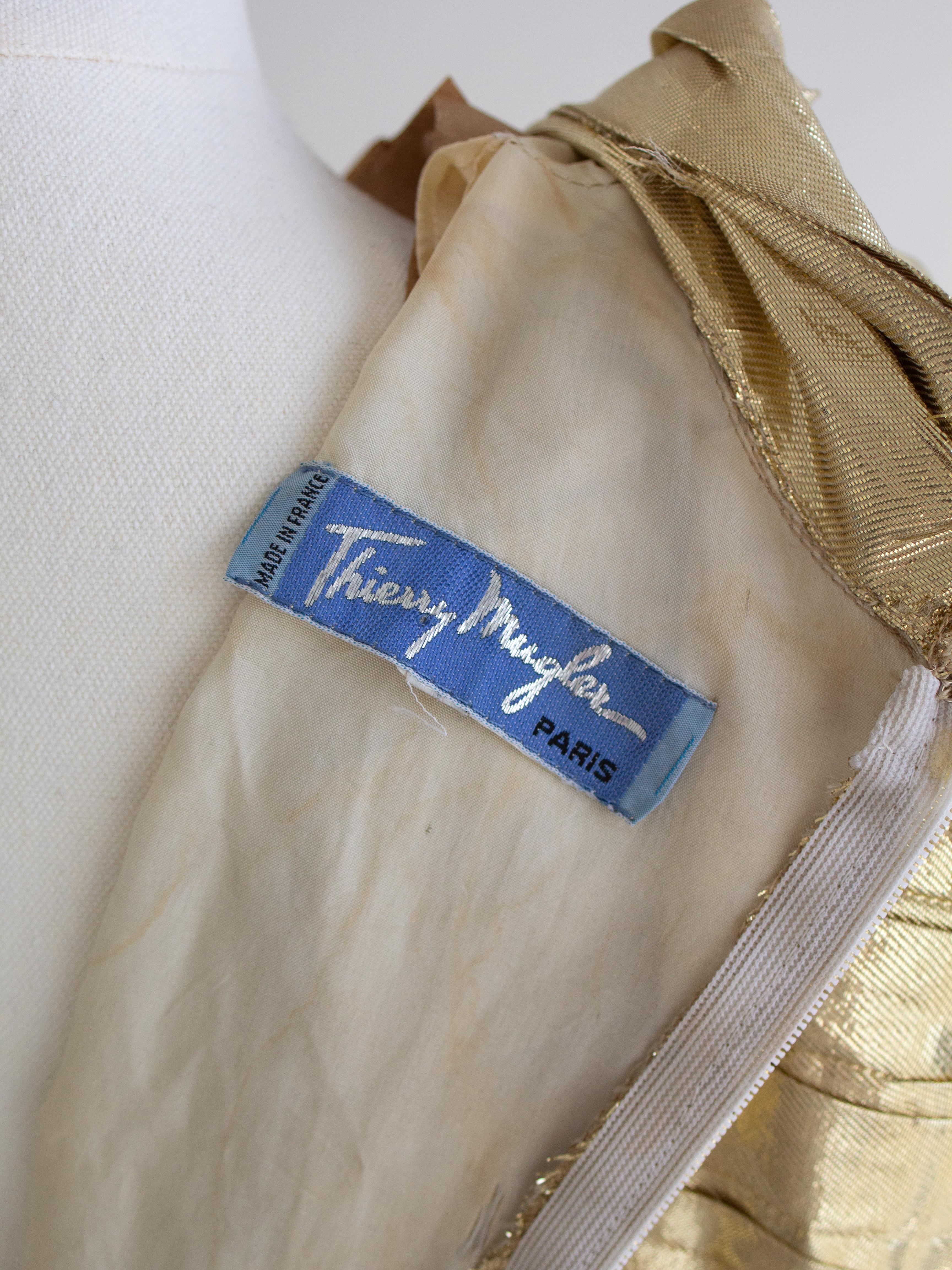Museum Thierry Mugler F/W 1984 Vintage Golden Angel Starburst Lame Gown For Sale 9