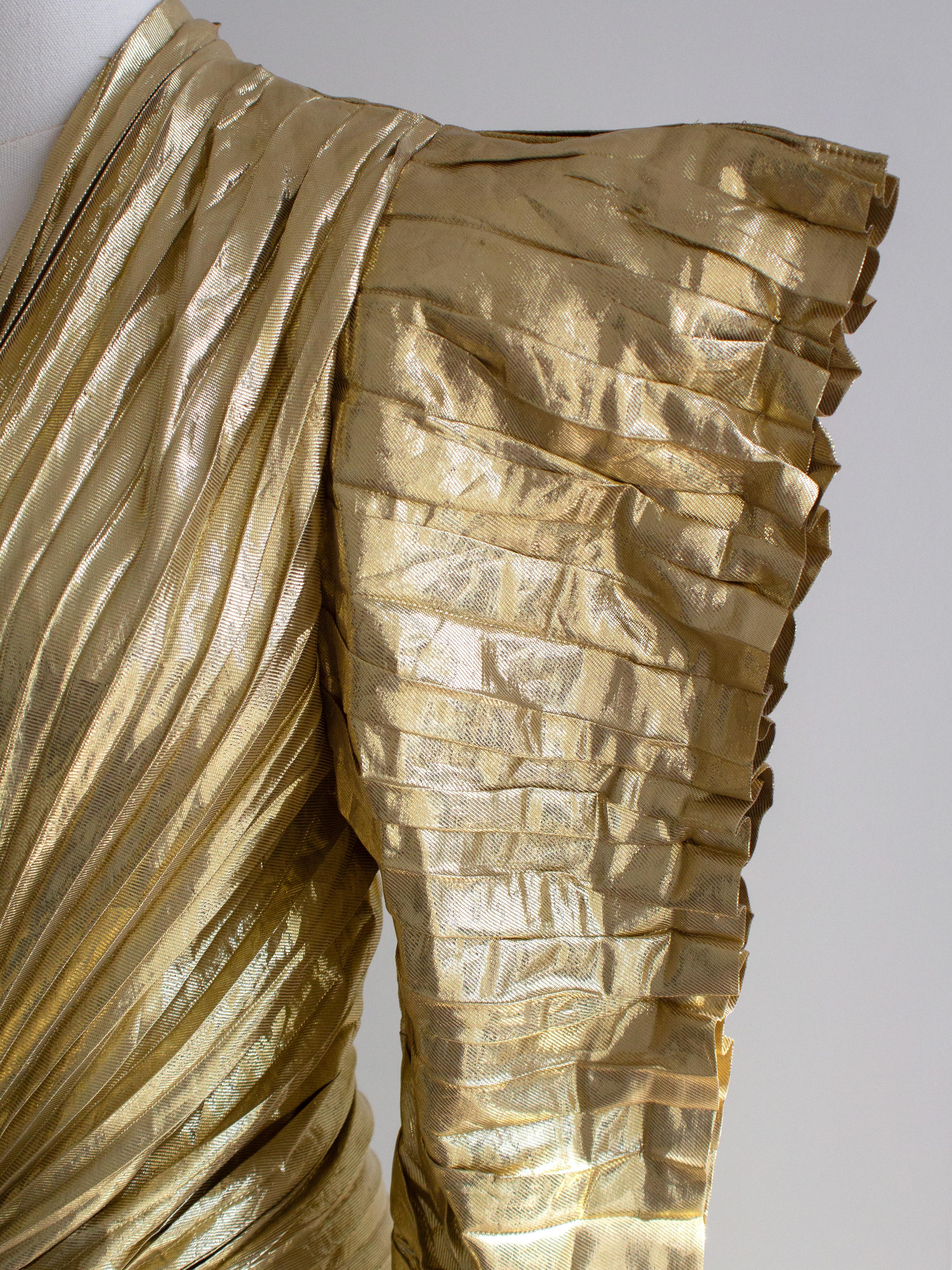 Museum Thierry Mugler F/W 1984 Vintage Golden Angel Starburst Lame Gown For Sale 3