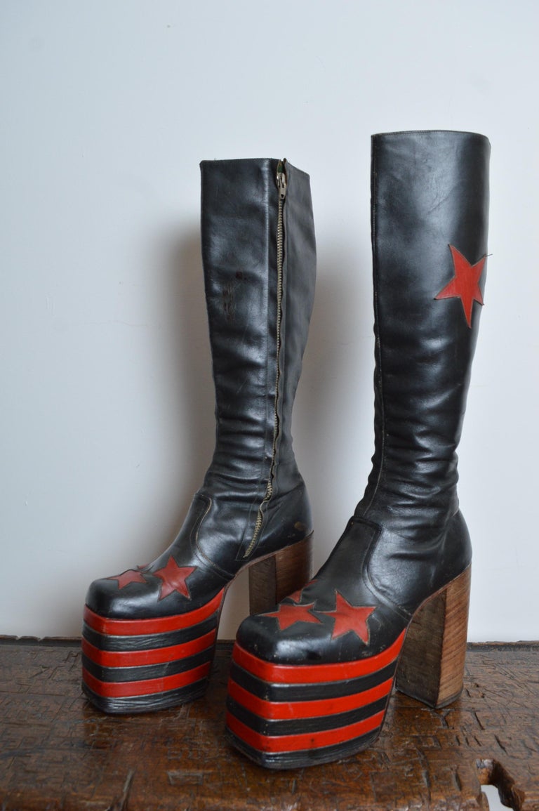 Glam Rock Bottines Noires Rock Bottine Rock Bottines Noir Rock - Main Image
