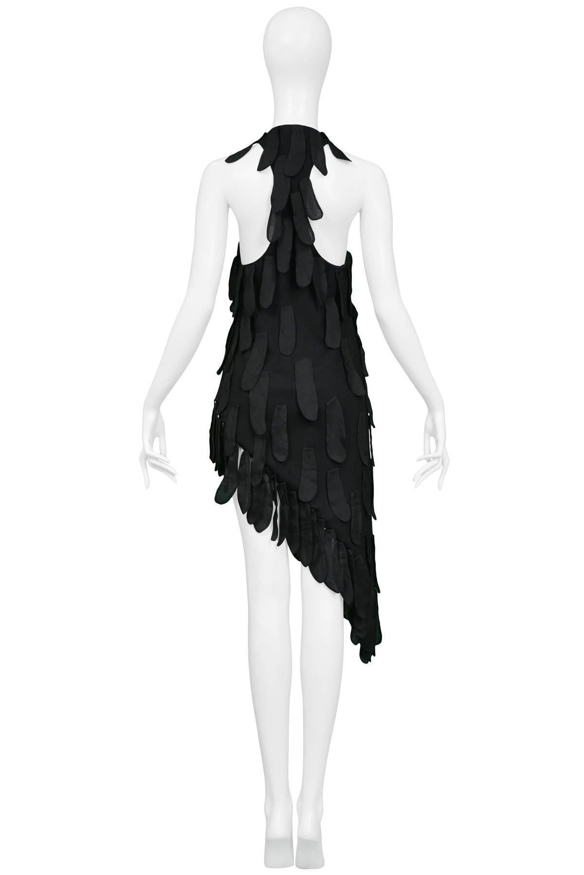 Women's Museum Worthy Vintage Stephen Sprouse Asymmetrical Black Tab Dress 1980's 