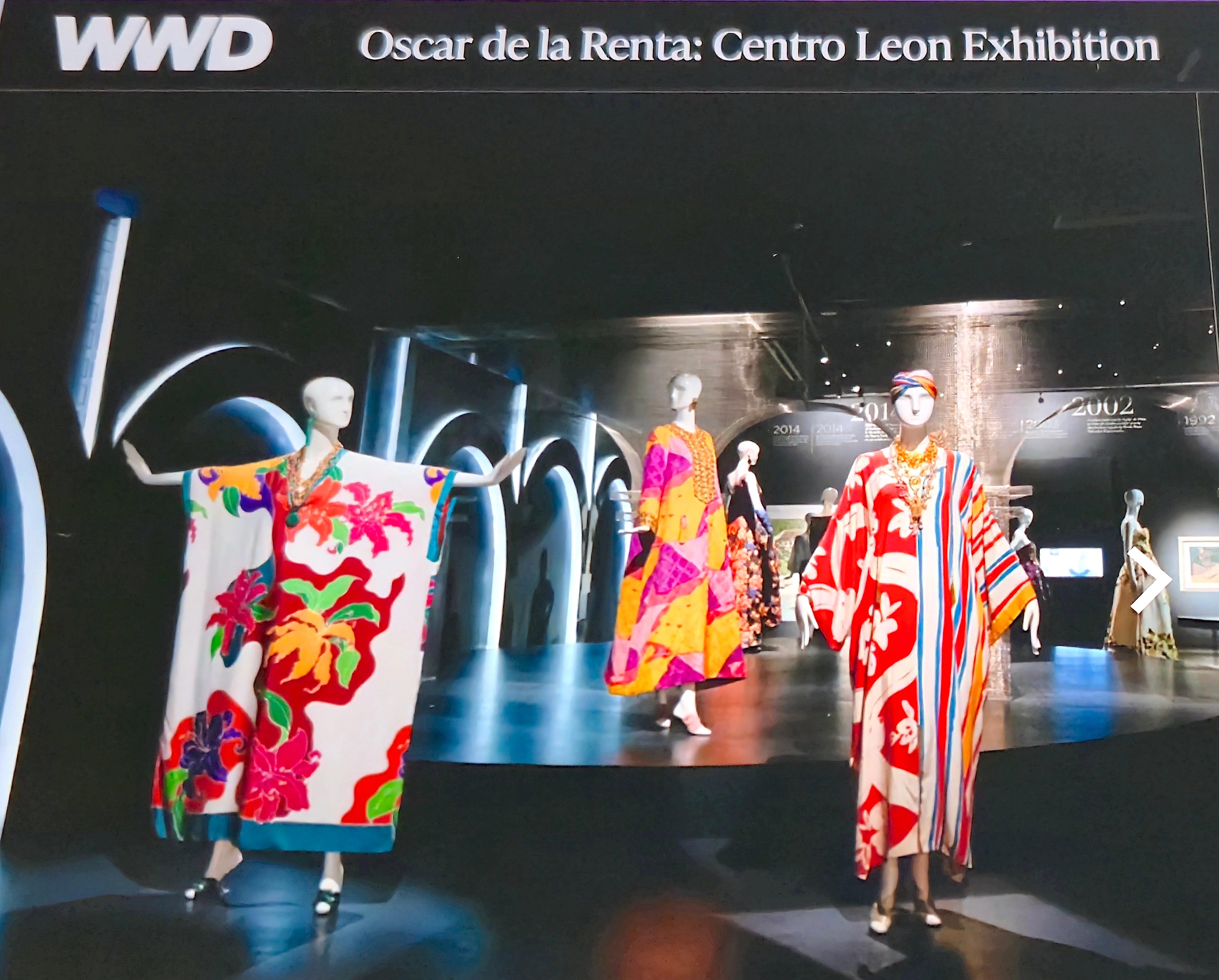U.S.-based Oscar de la Renta (1932-2014) for Spring 1982 created a number of styles of bold vibrant uniquely-handpainted crepe-de-chine caftans that helped define his five-decade fashion legacy, while conjuring his Dominican Republic birthplace. So