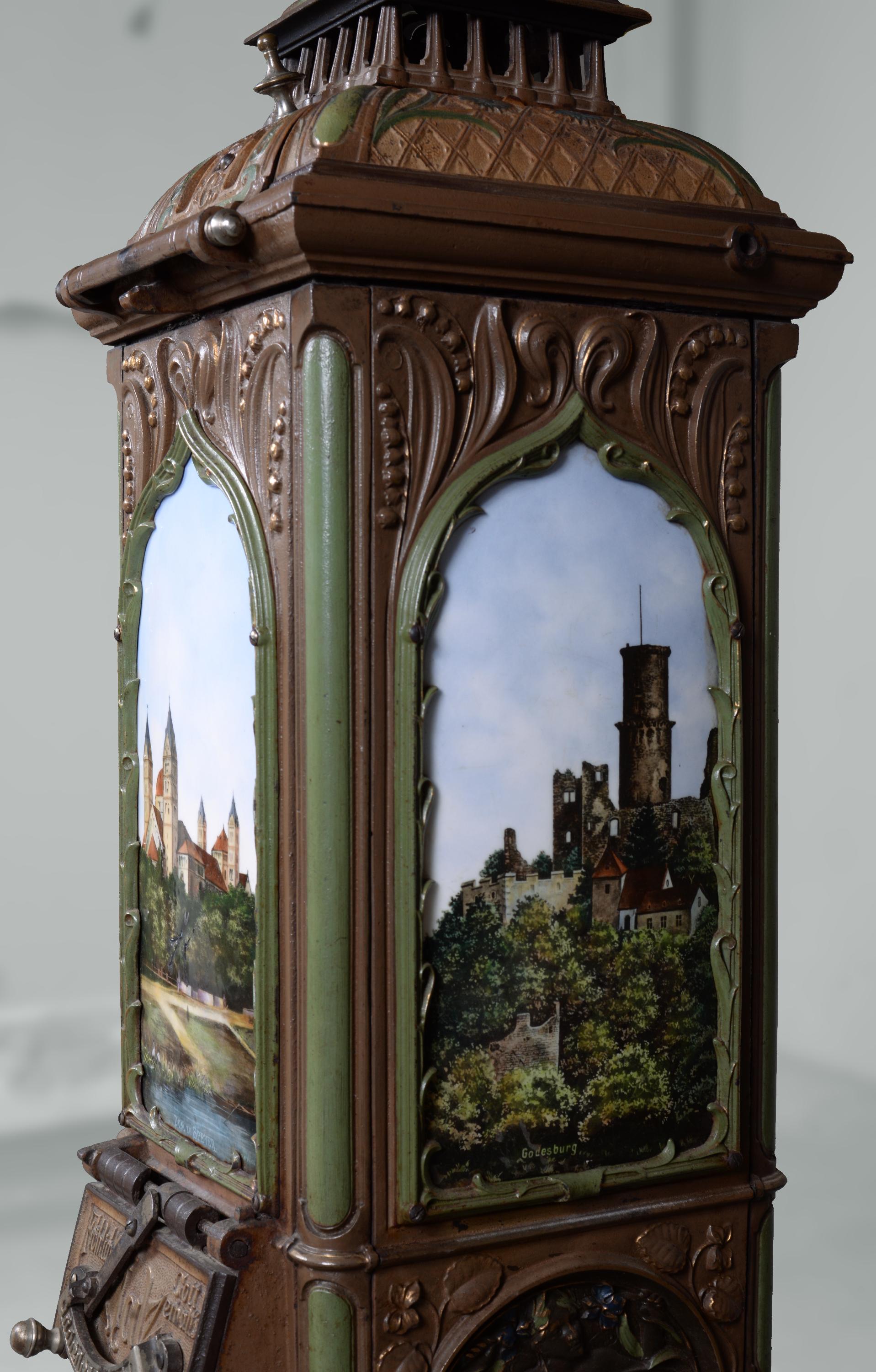 Musgrave & Co Mannheim, Enameled Cast Iron Stove Adorned For Sale 4