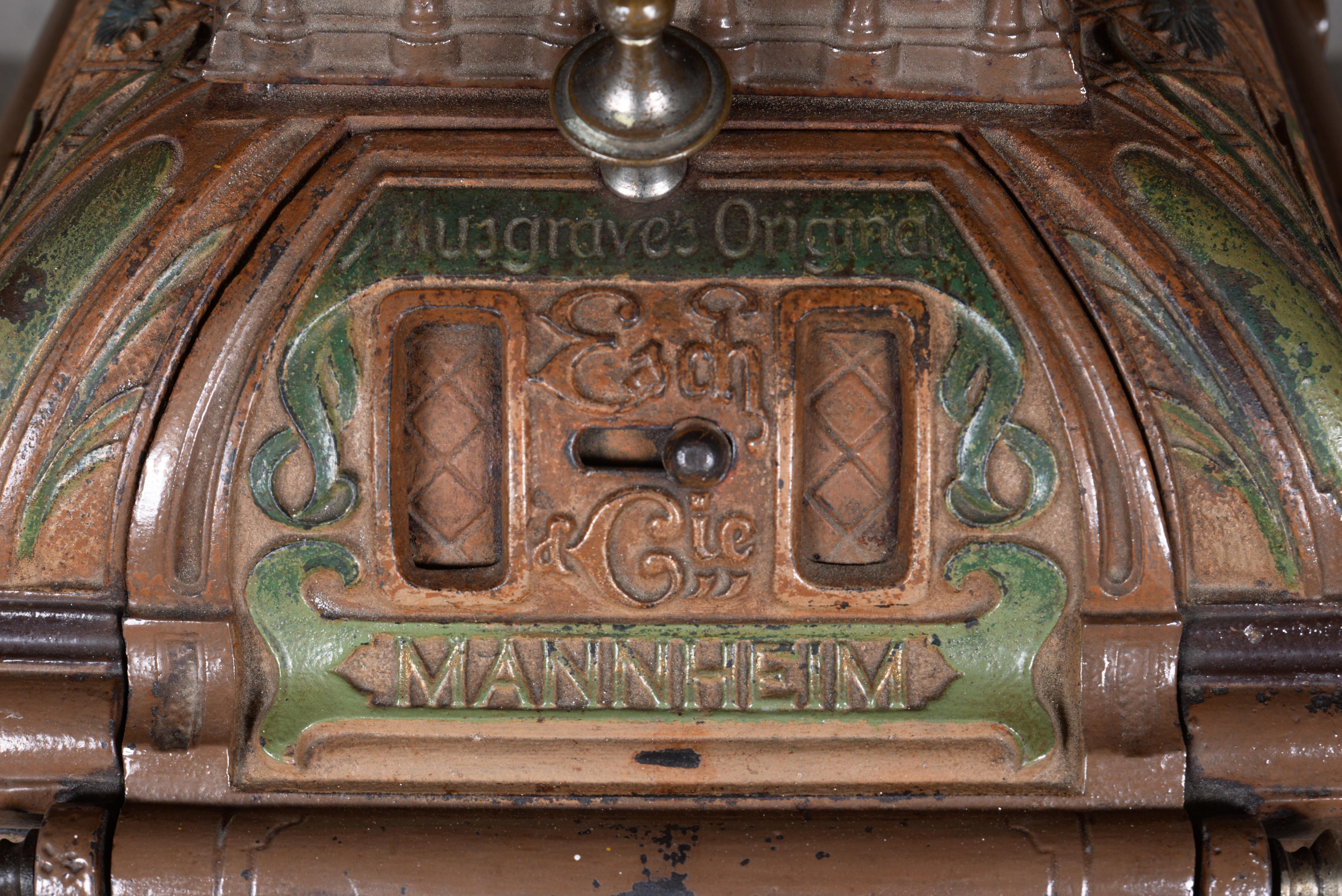 German Musgrave & Co Mannheim, Enameled Cast Iron Stove Adorned For Sale