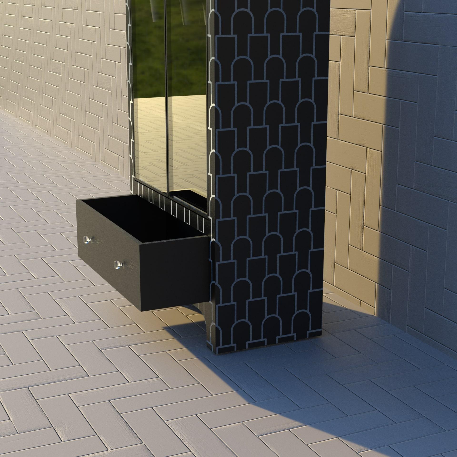 Mueble Bar Negro Inspirado en el Musgo de Artisanal Siglo XXI y contemporáneo en venta