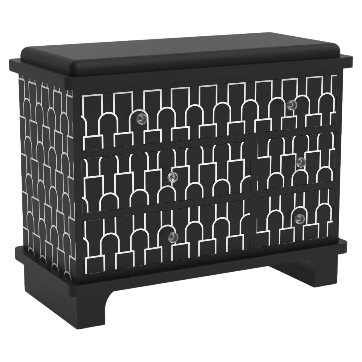Mush Inspired Black Chest of Drawers by Artisanal
